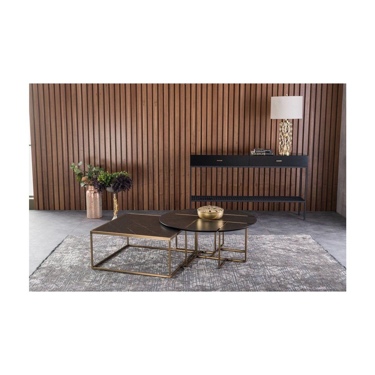 Moon Coffee Table, Black & Gold – image 4