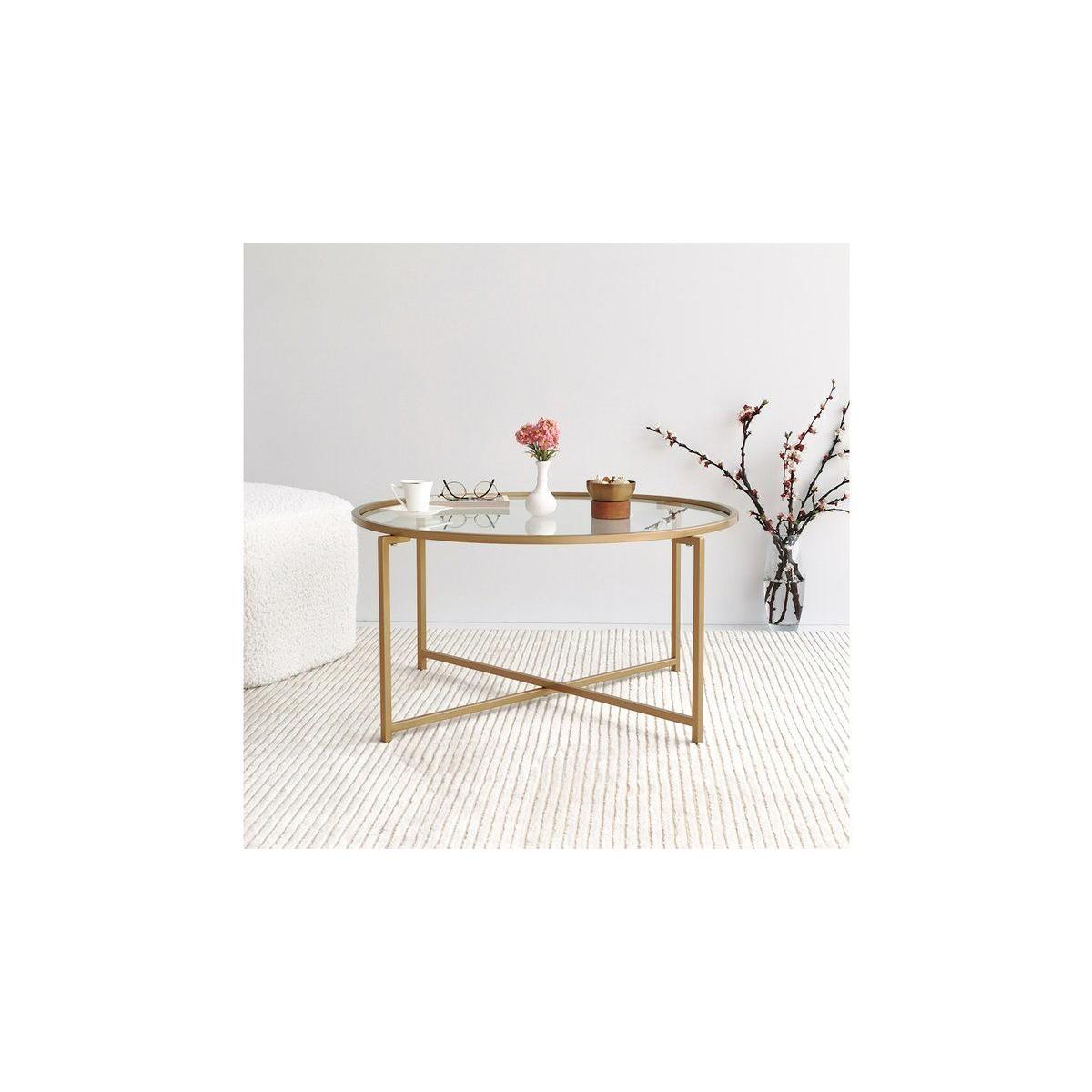 Neostyle Glass Coffee Table, Brass – image 2