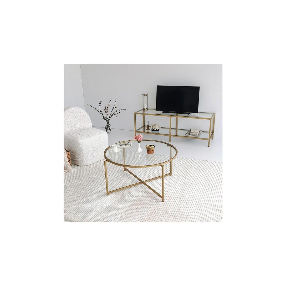 Neostyle Glass Coffee Table, Brass – image 3