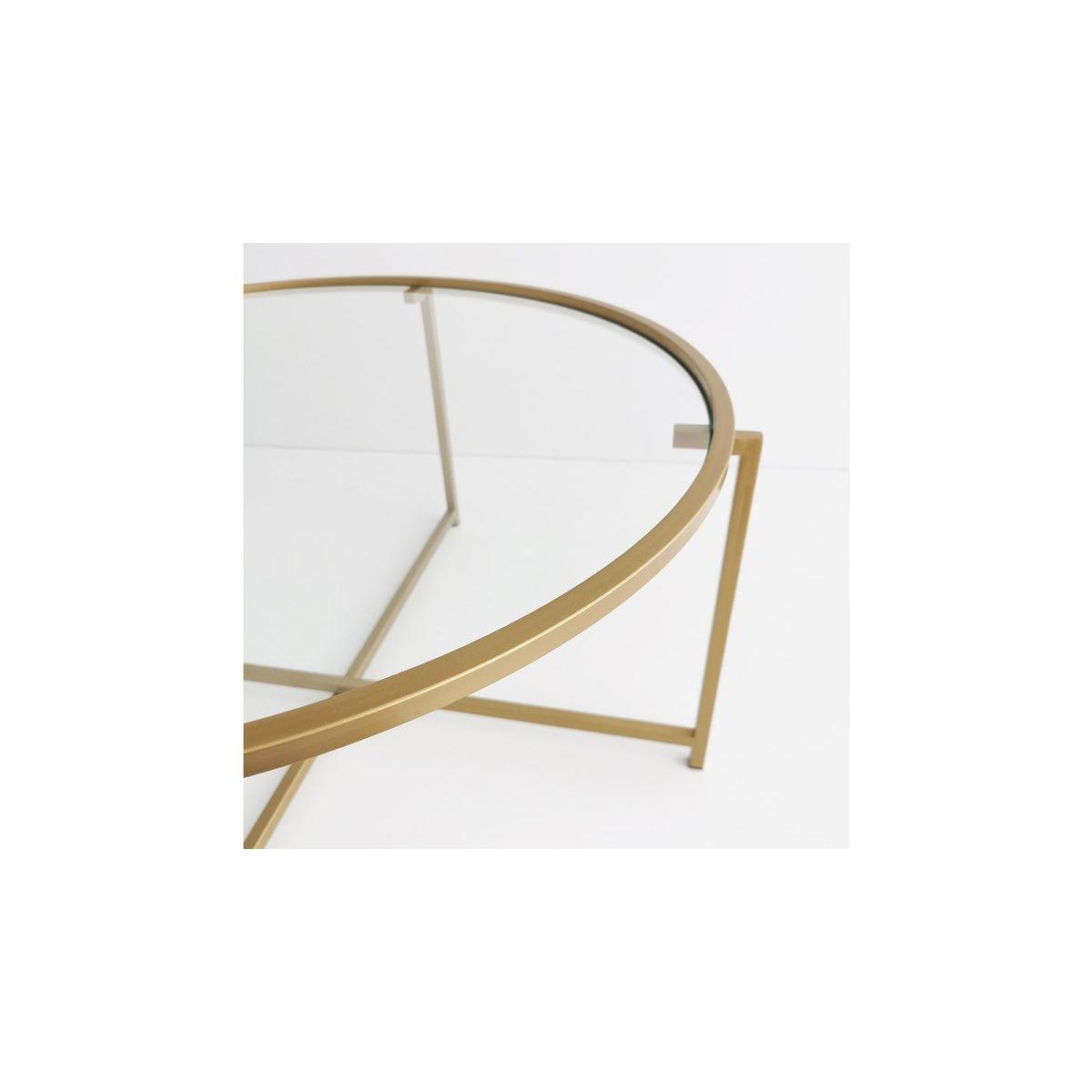 Neostyle Glass Coffee Table, Brass – image 4