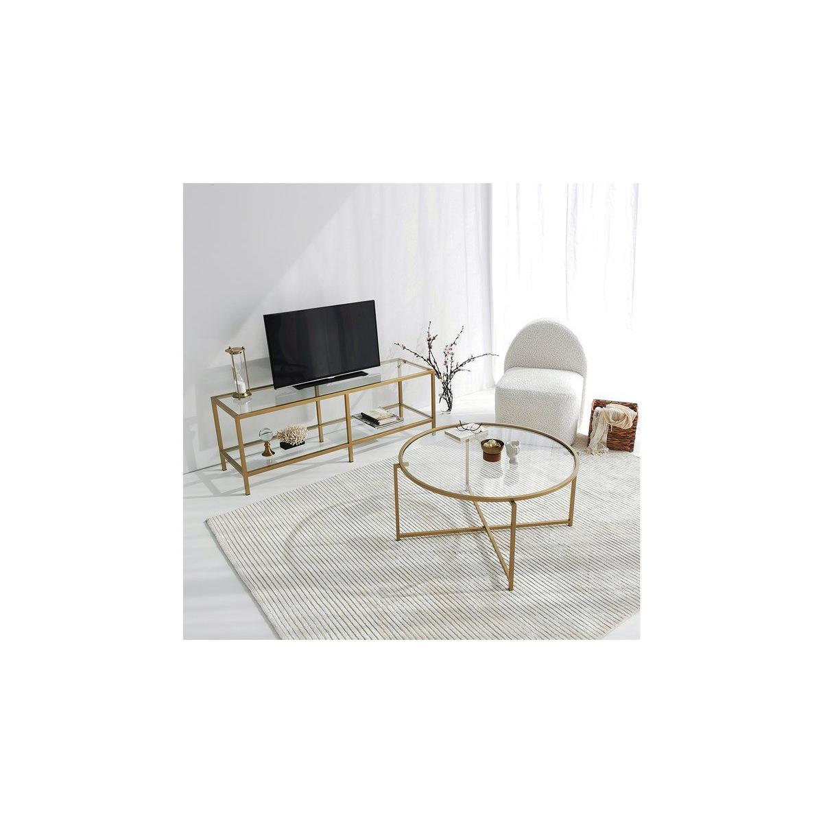 Neostyle Glass Coffee Table, Brass – image 6