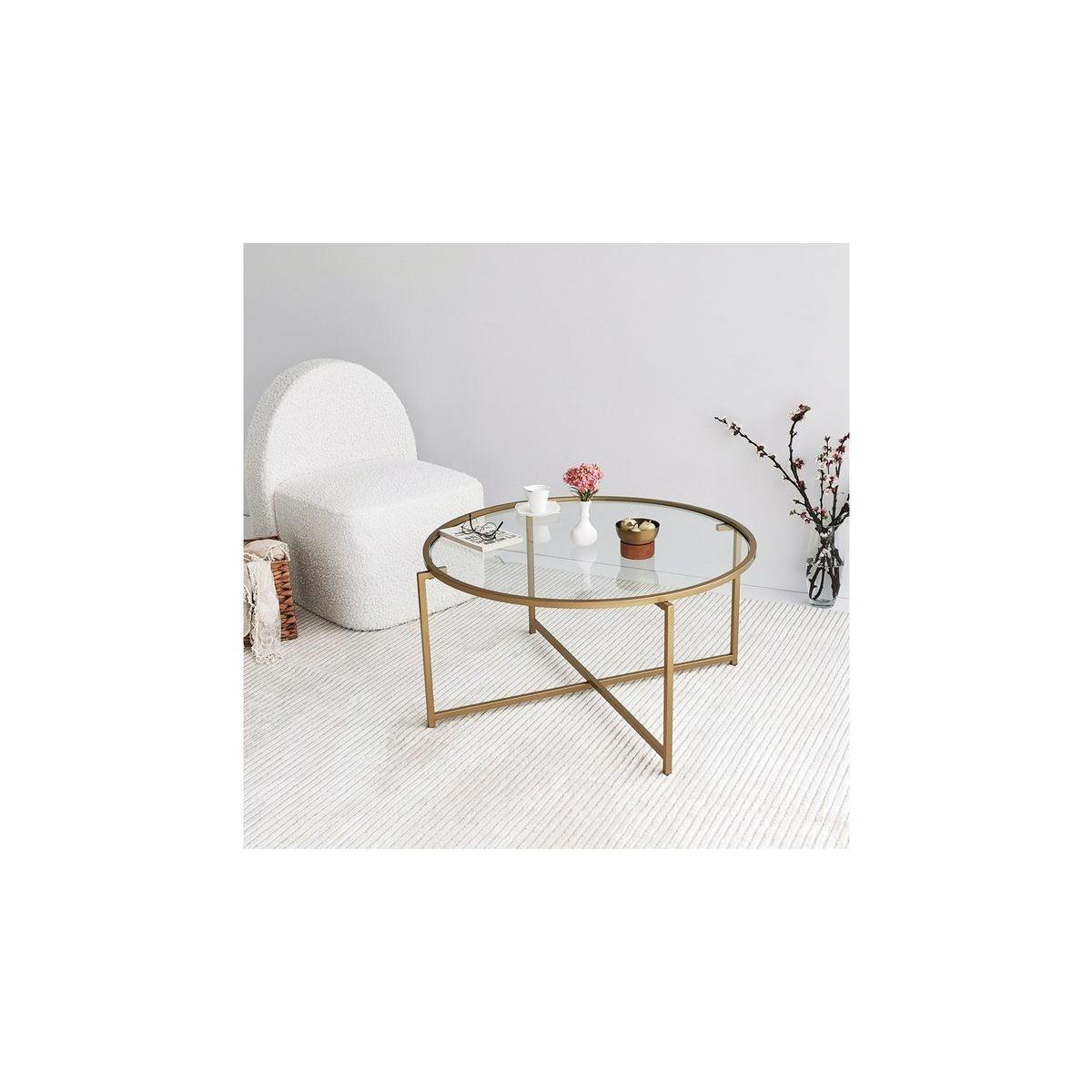 Neostyle Glass Coffee Table, Brass – image 7