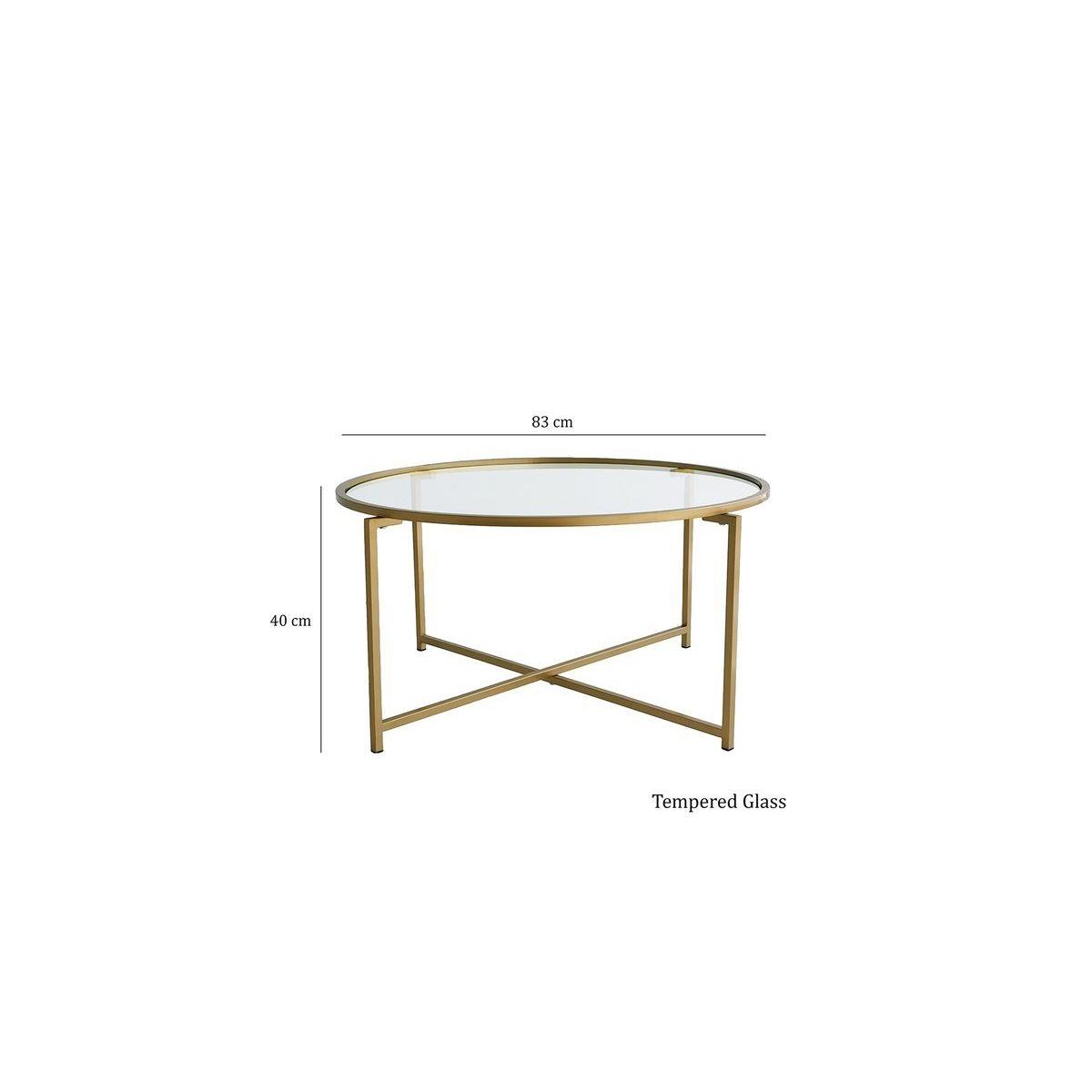 Neostyle Glass Coffee Table, Brass – image 8