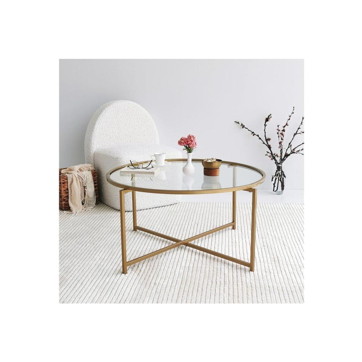 Neostyle Glass Coffee Table, Brass – image 1