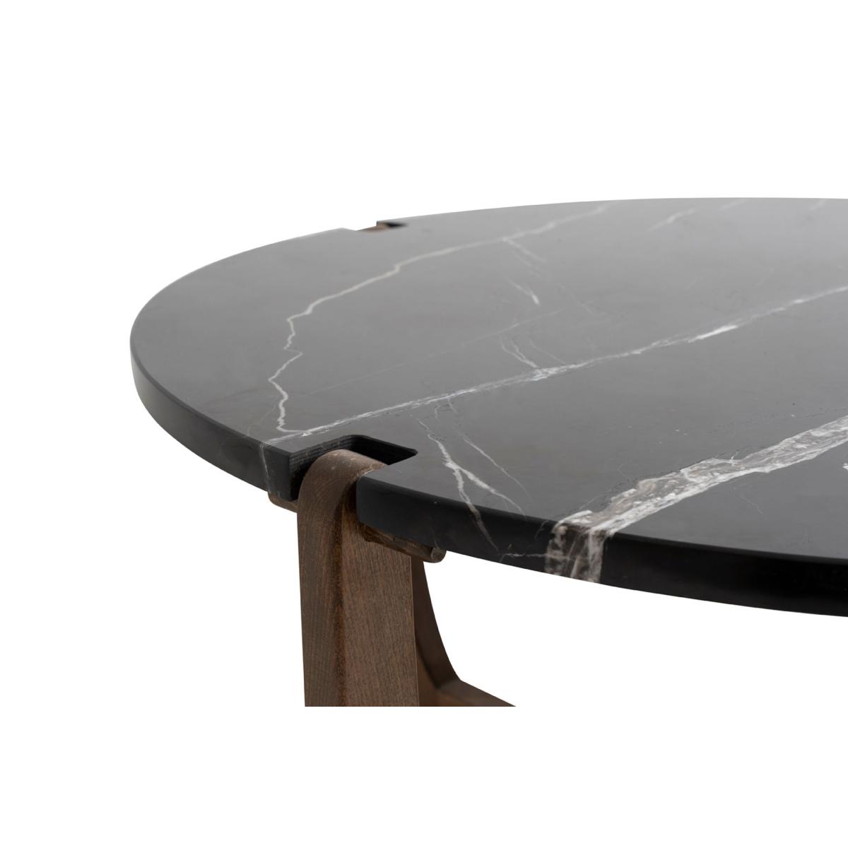 Pera Marble Coffee Table, Black & Walnut – image 2