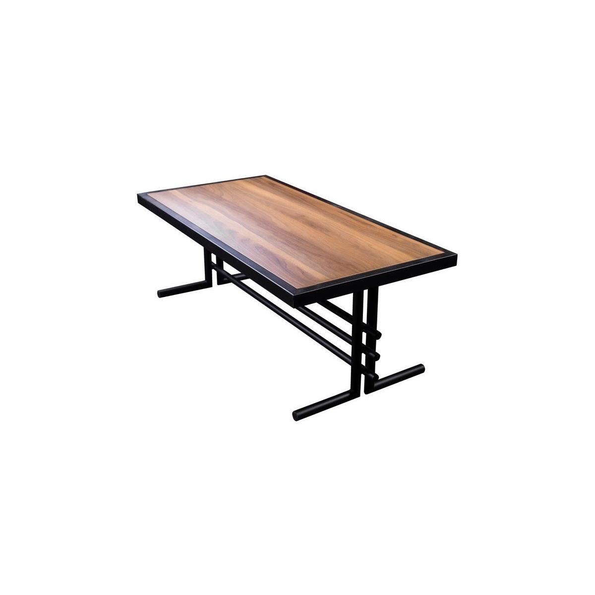 Soft Office Coffee Table, Dark Wood & Black – image 2