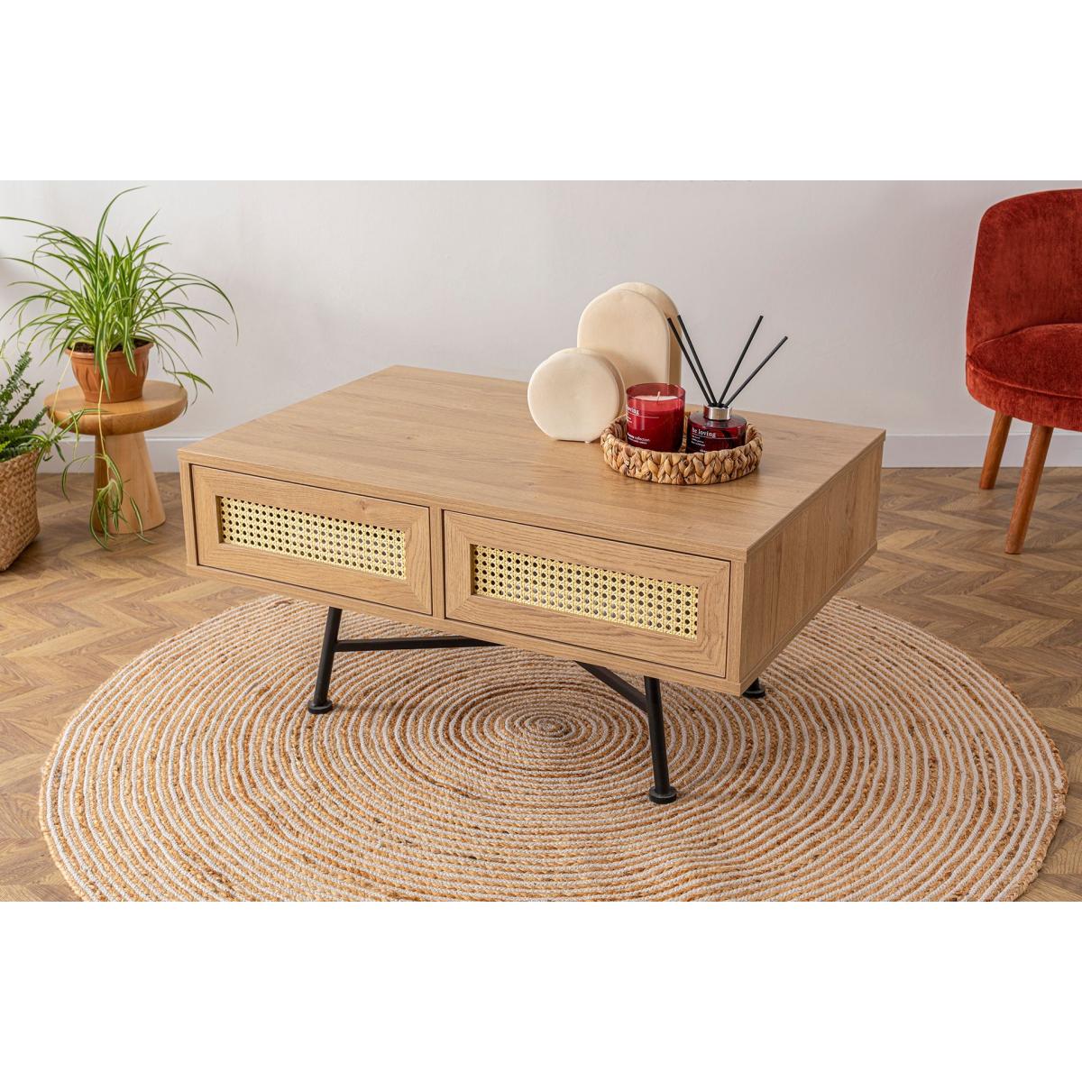 Nala Rattan 2 Drawer Coffee Table – image 3