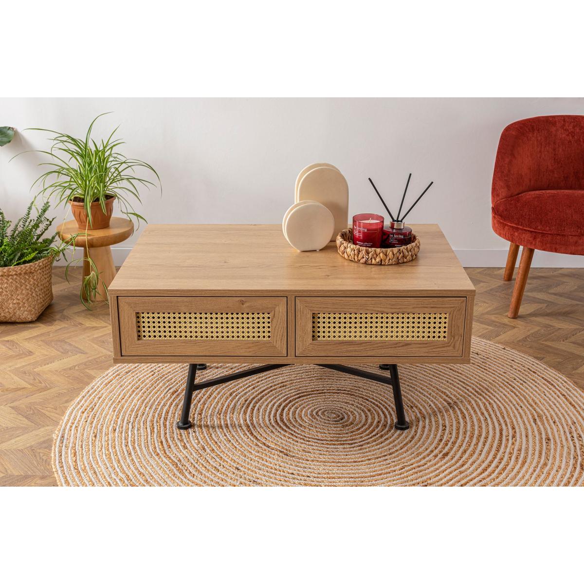 Nala Rattan 2 Drawer Coffee Table – image 4
