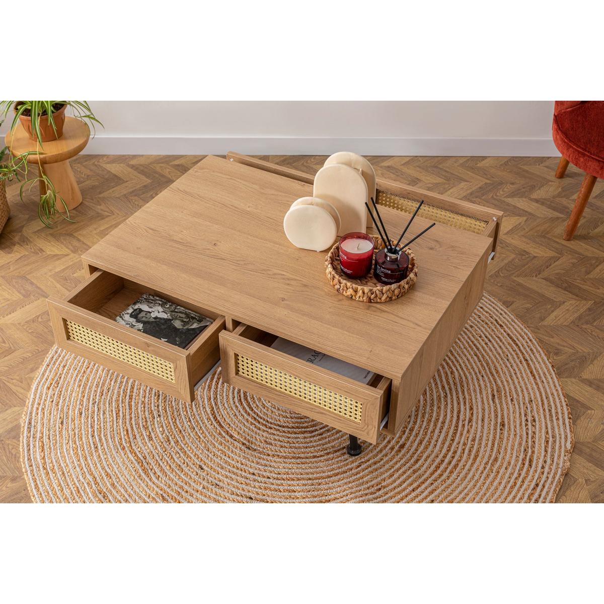 Nala Rattan 2 Drawer Coffee Table – image 6