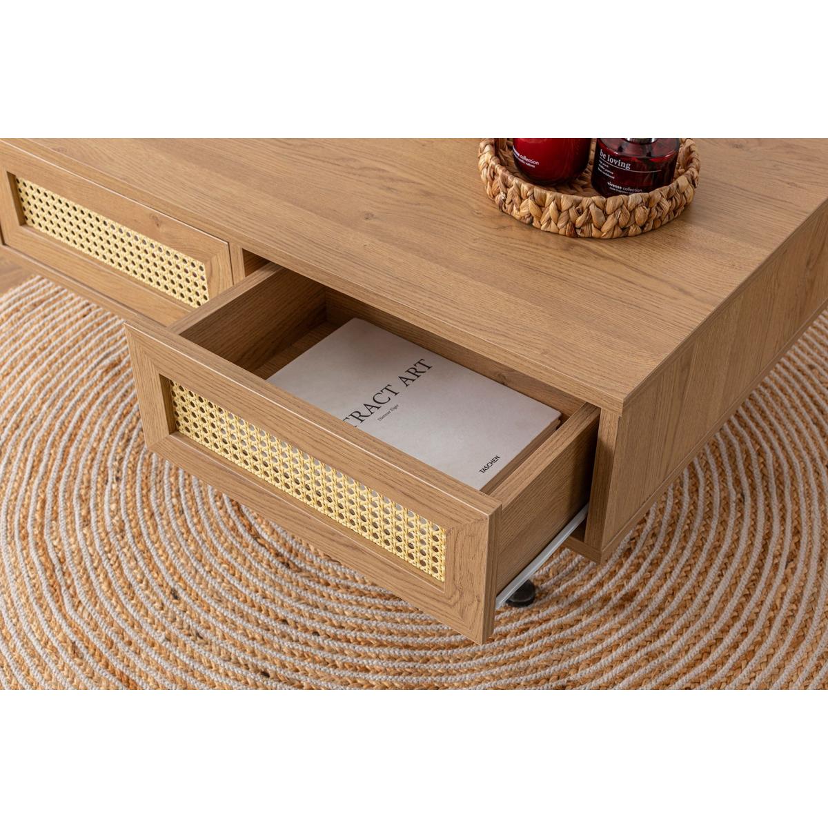 Nala Rattan 2 Drawer Coffee Table – image 7