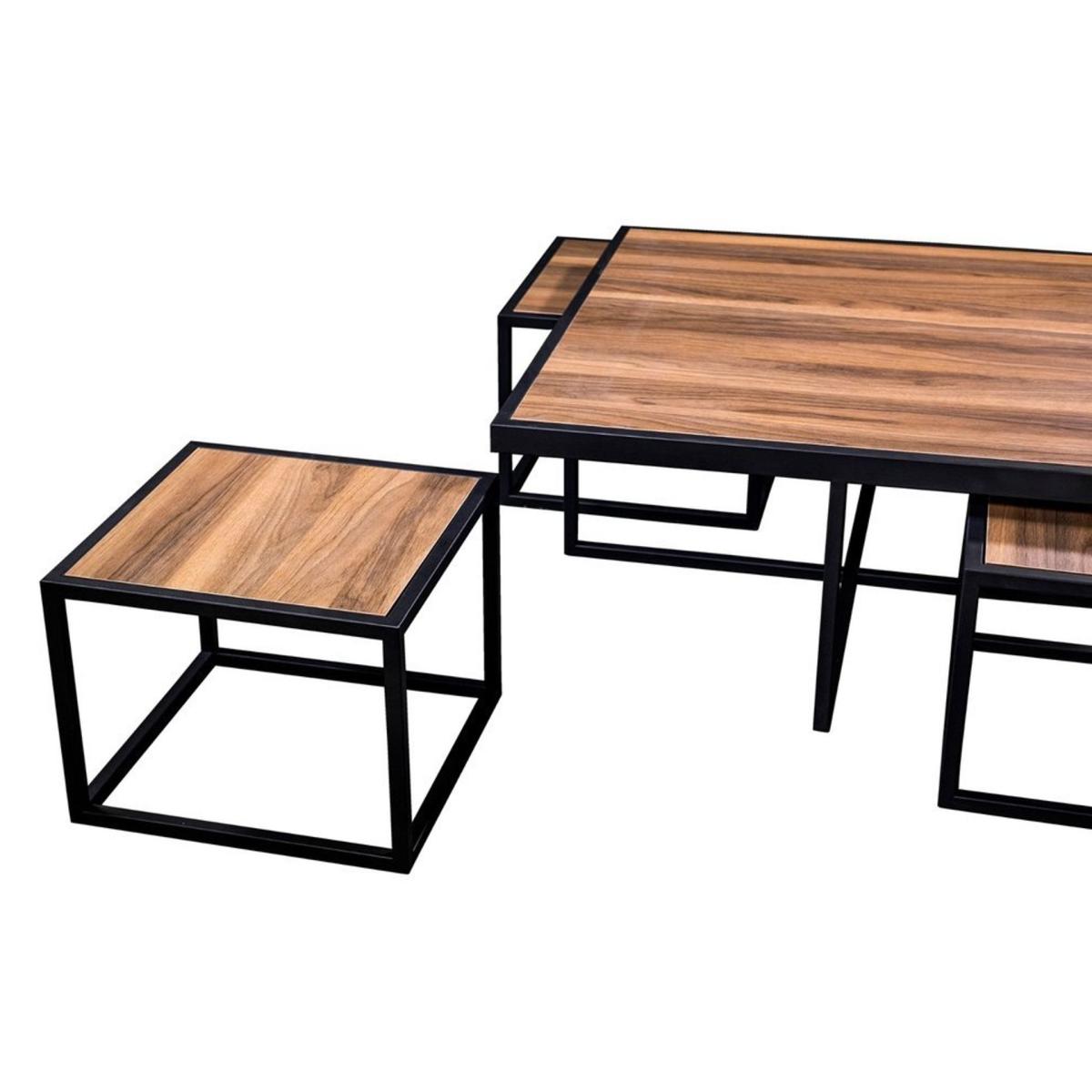 Jet Modular Coffee Table, Dark Wood & Black – image 3