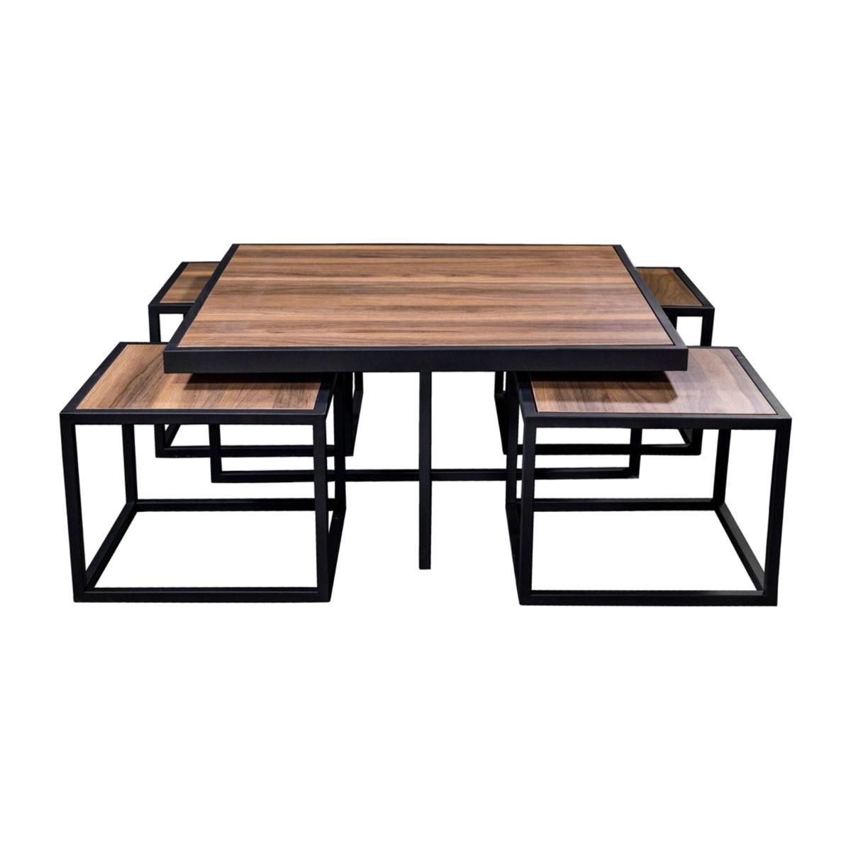 Jet Modular Coffee Table, Dark Wood & Black – image 1