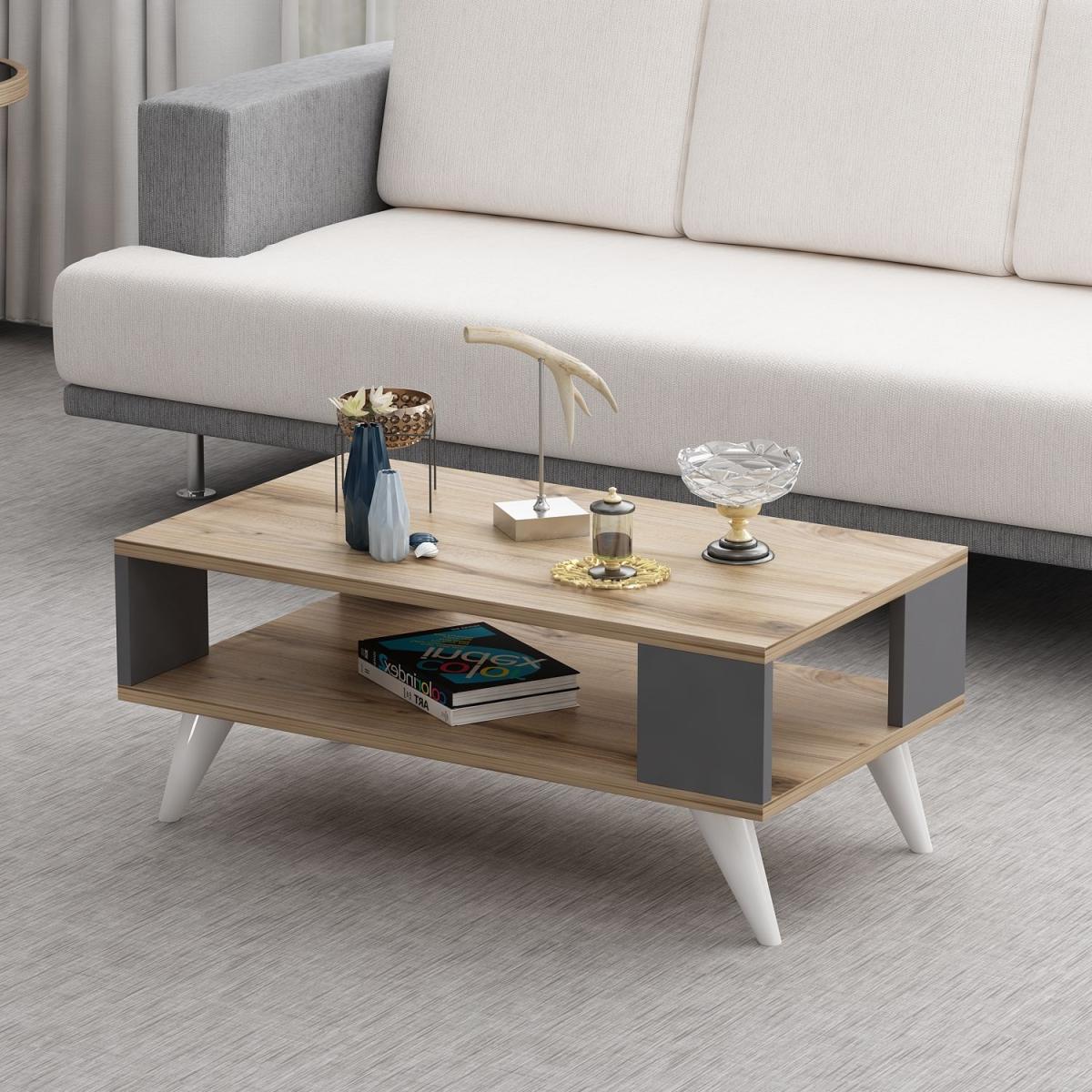 Enna Coffee Table, Light Wood & Grey – image 2