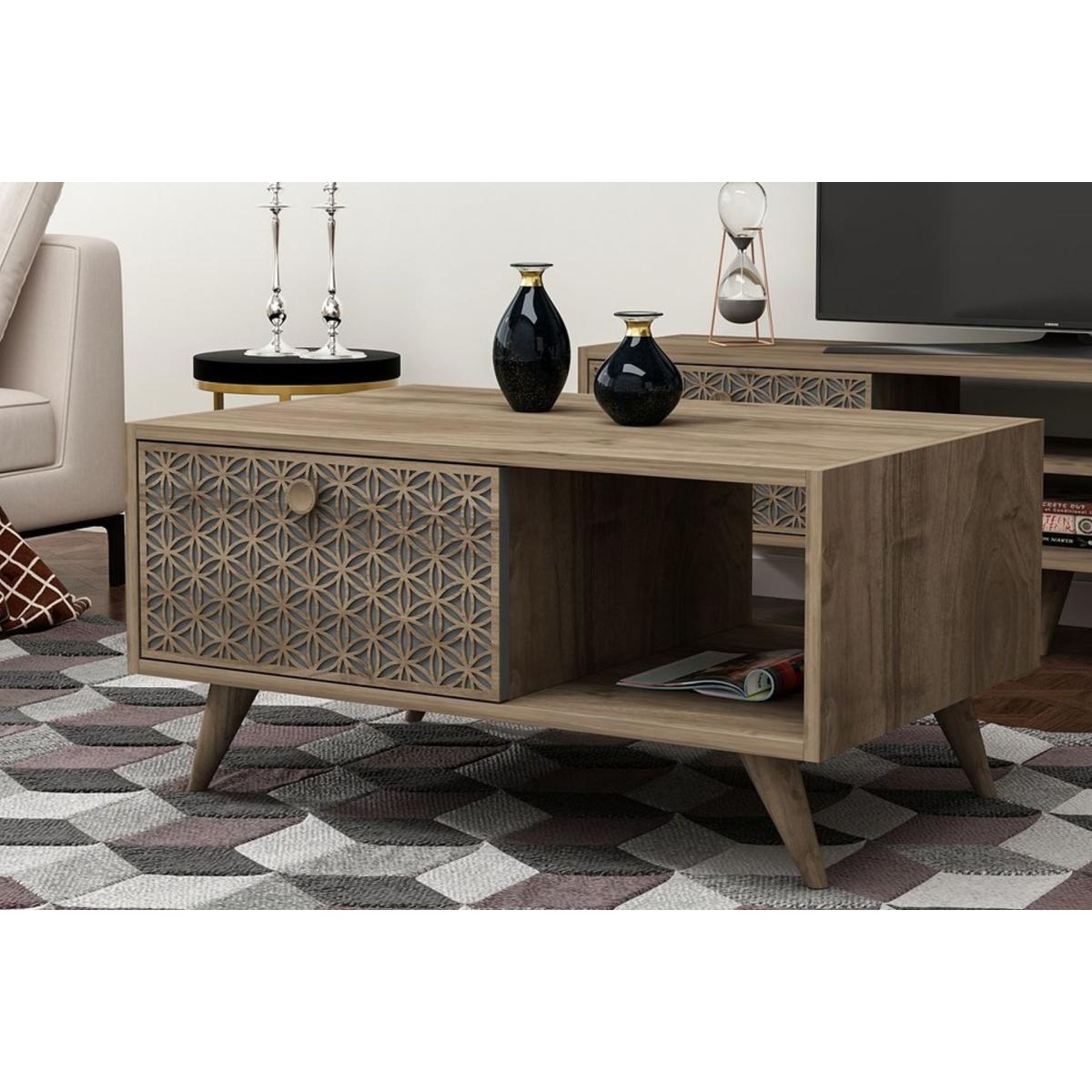 New York Coffee Table, Dark Wood – image 1