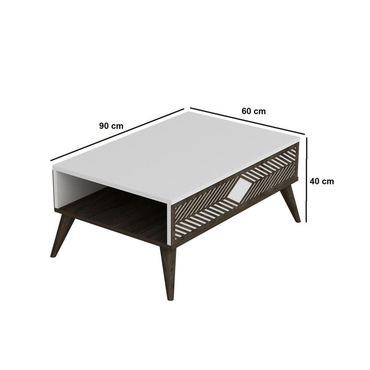 Venn Coffee Table, White & Dark Wood – image 2