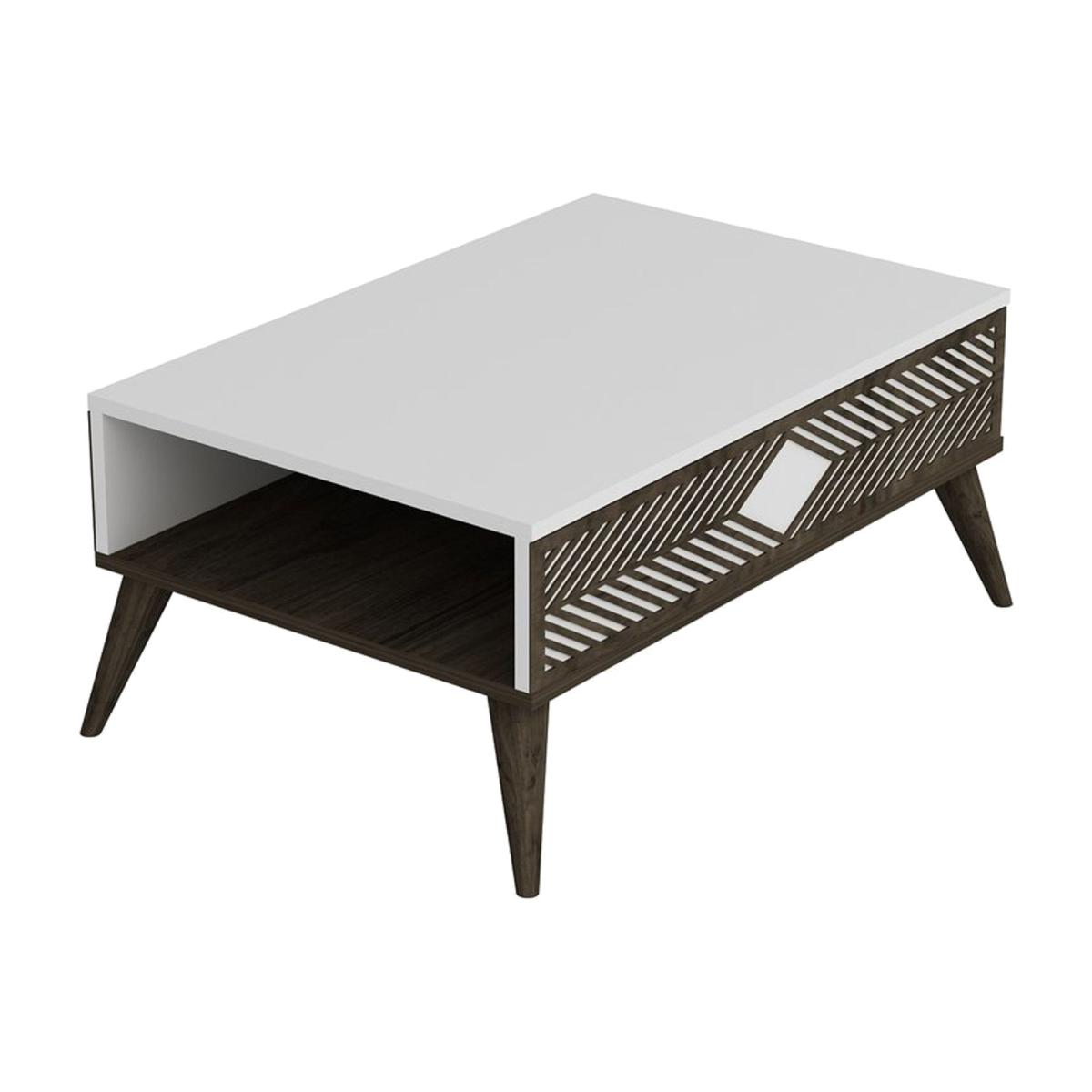Venn Coffee Table, White & Dark Wood – image 1