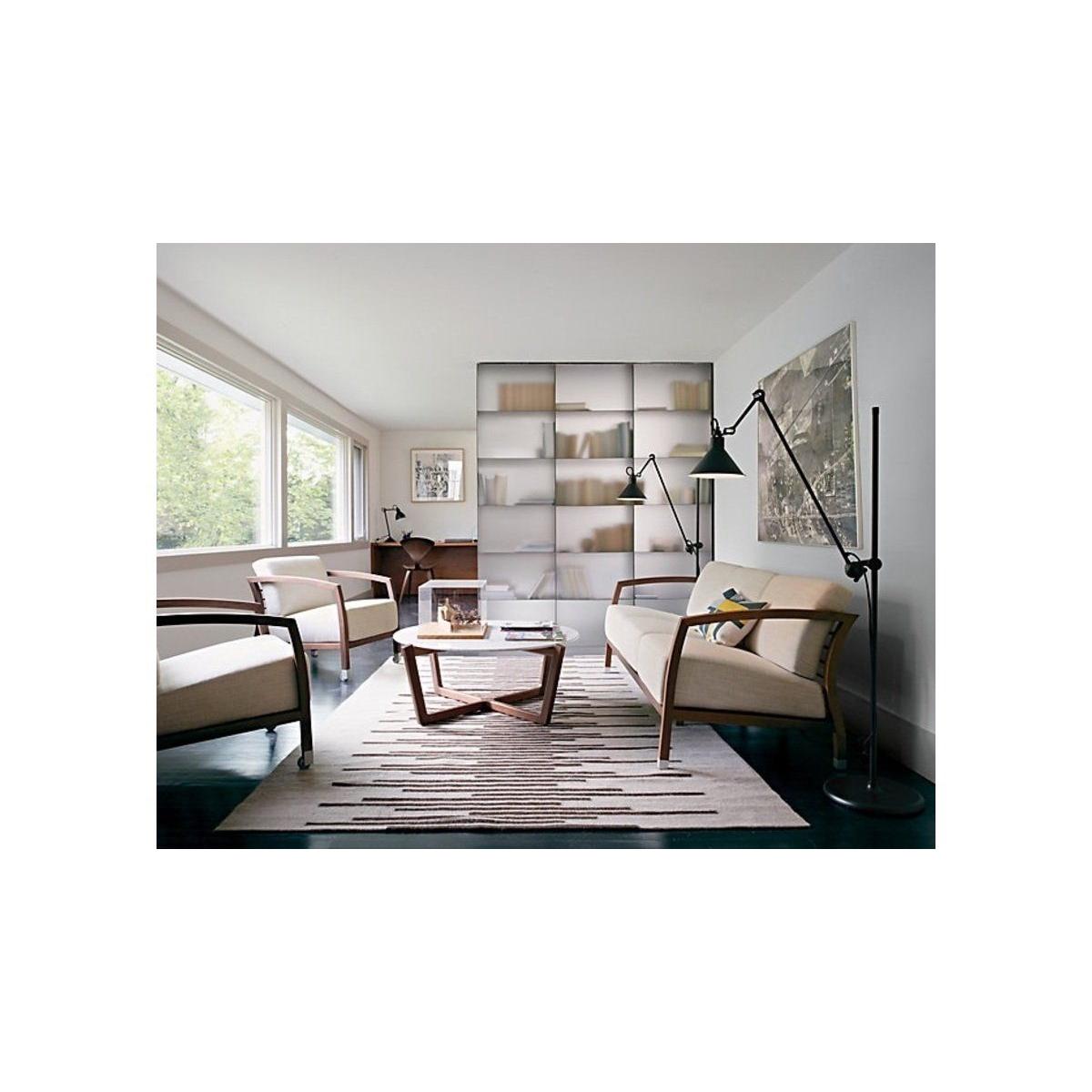 Oval Marble Coffee Table, White & Dark Wood – image 2