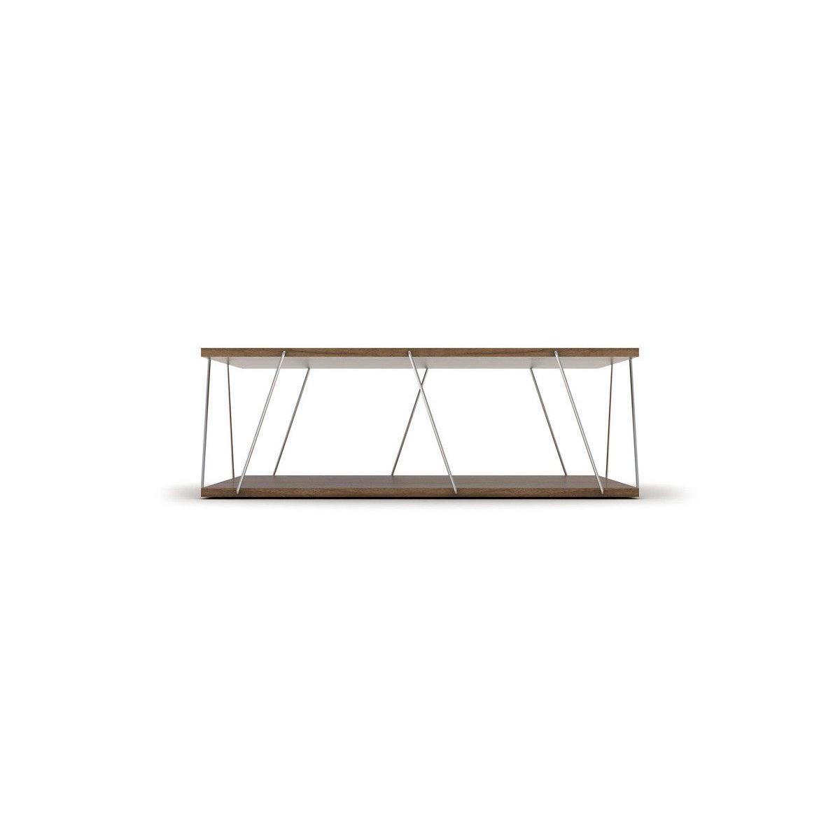 Rafevi Tars Coffee Table, Dark Wood & Chrome – image 3