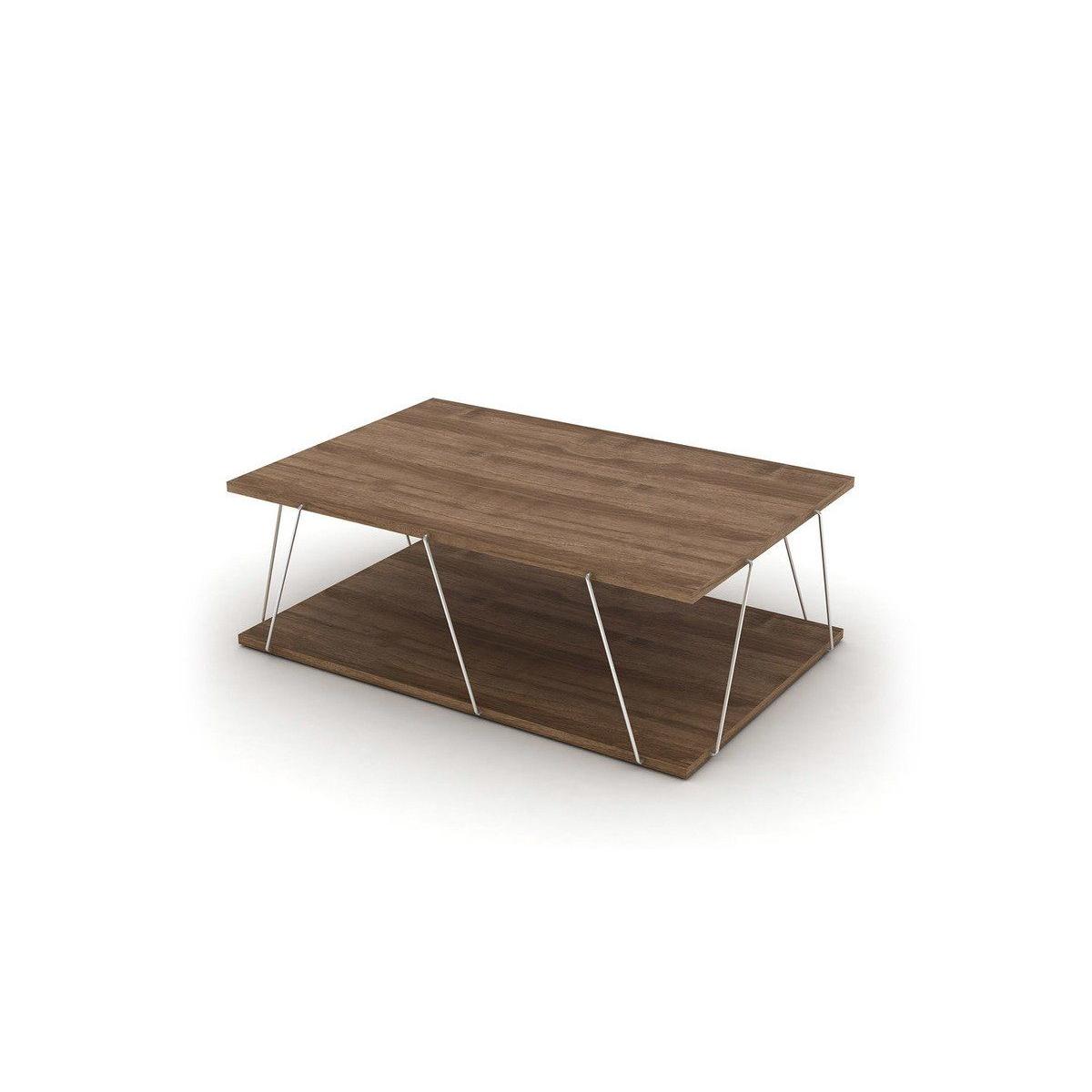 Rafevi Tars Coffee Table, Dark Wood & Chrome – image 4