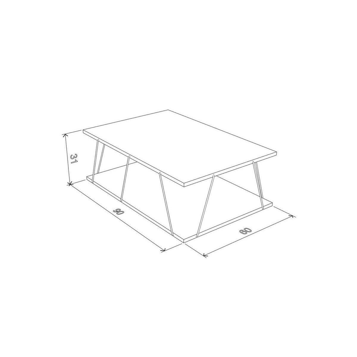 Rafevi Tars Coffee Table, Dark Wood & Chrome – image 5