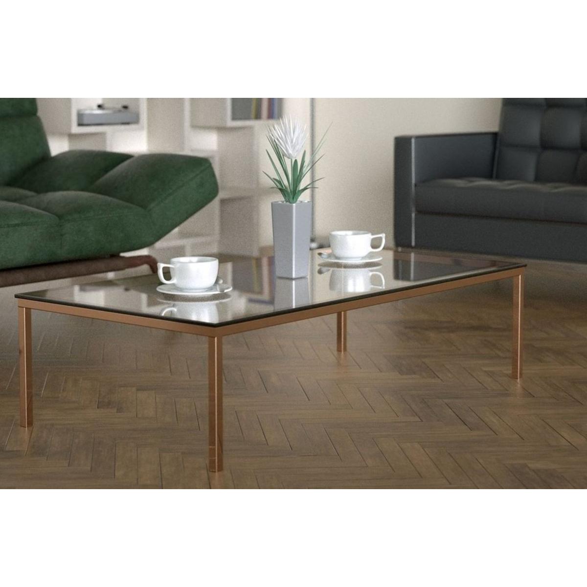 Shiny Coffee Table, Vintage Brass – image 4