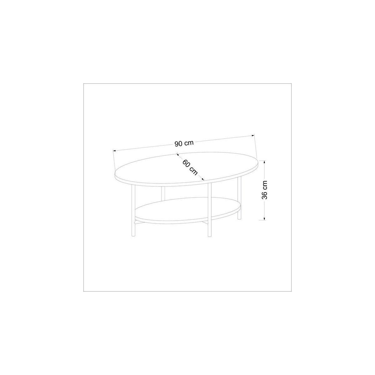 Elis Coffee Table, Light Wood & White & Black – image 8