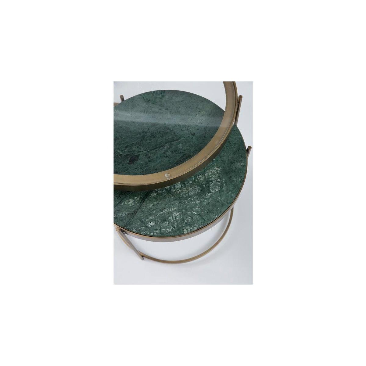 Nile Duo Coffee Table, Vintage Brass & Green – image 3