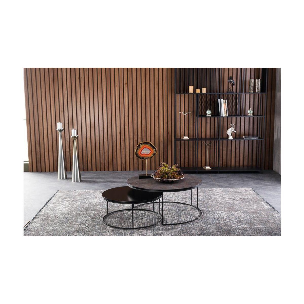 Designer Coffee Table, Dark Grey & Black – image 4