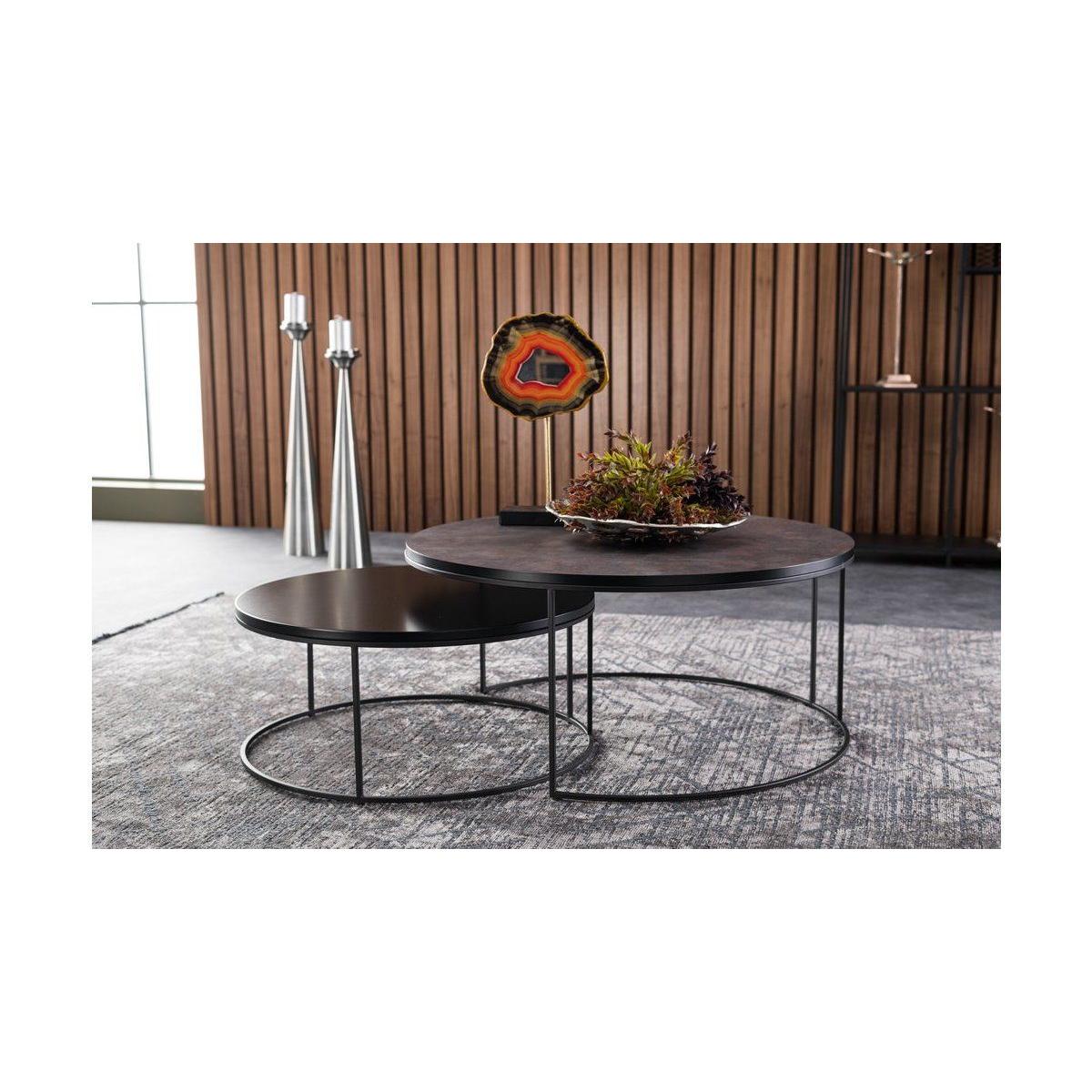 Designer Coffee Table, Dark Grey & Black – image 7