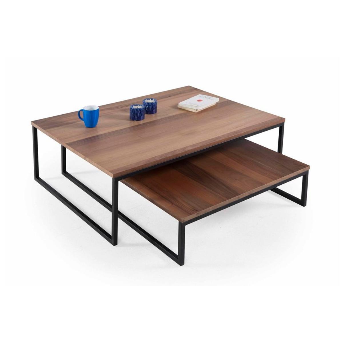 Cooper 2 Piece Coffee Table, Walnut – image 2