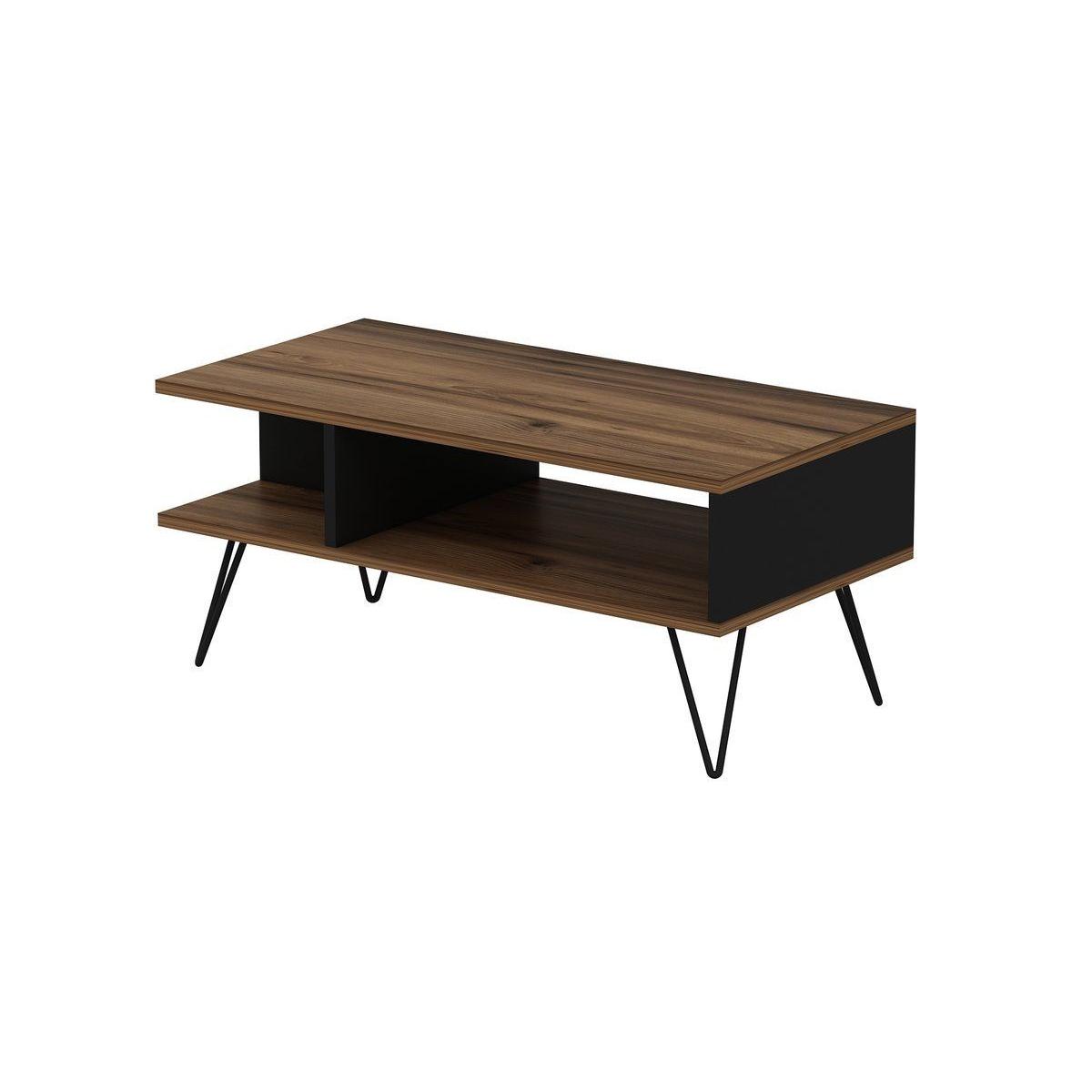 Betroya Milestone Coffee Table, Dark Wood and Black – image 5