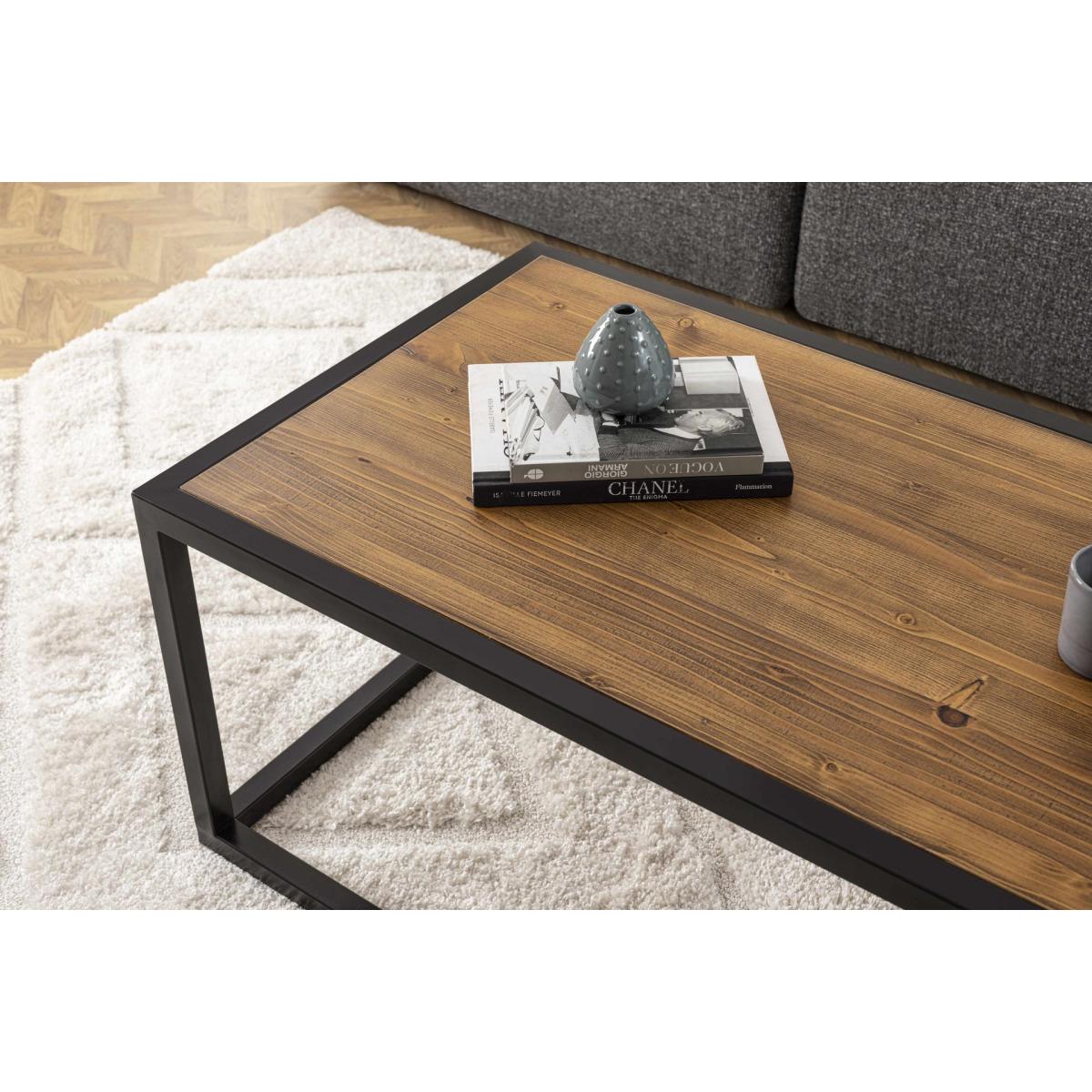 Matis Metal Leg Coffee Table, Dark Wood & Black – image 4
