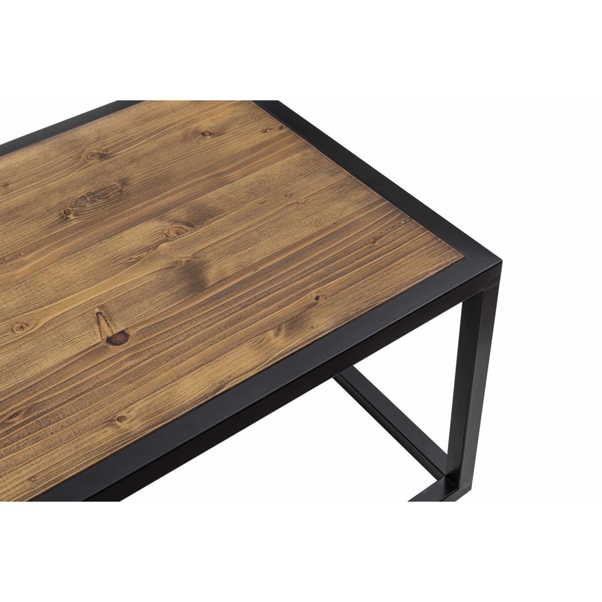 Matis Metal Leg Coffee Table, Dark Wood & Black – image 6
