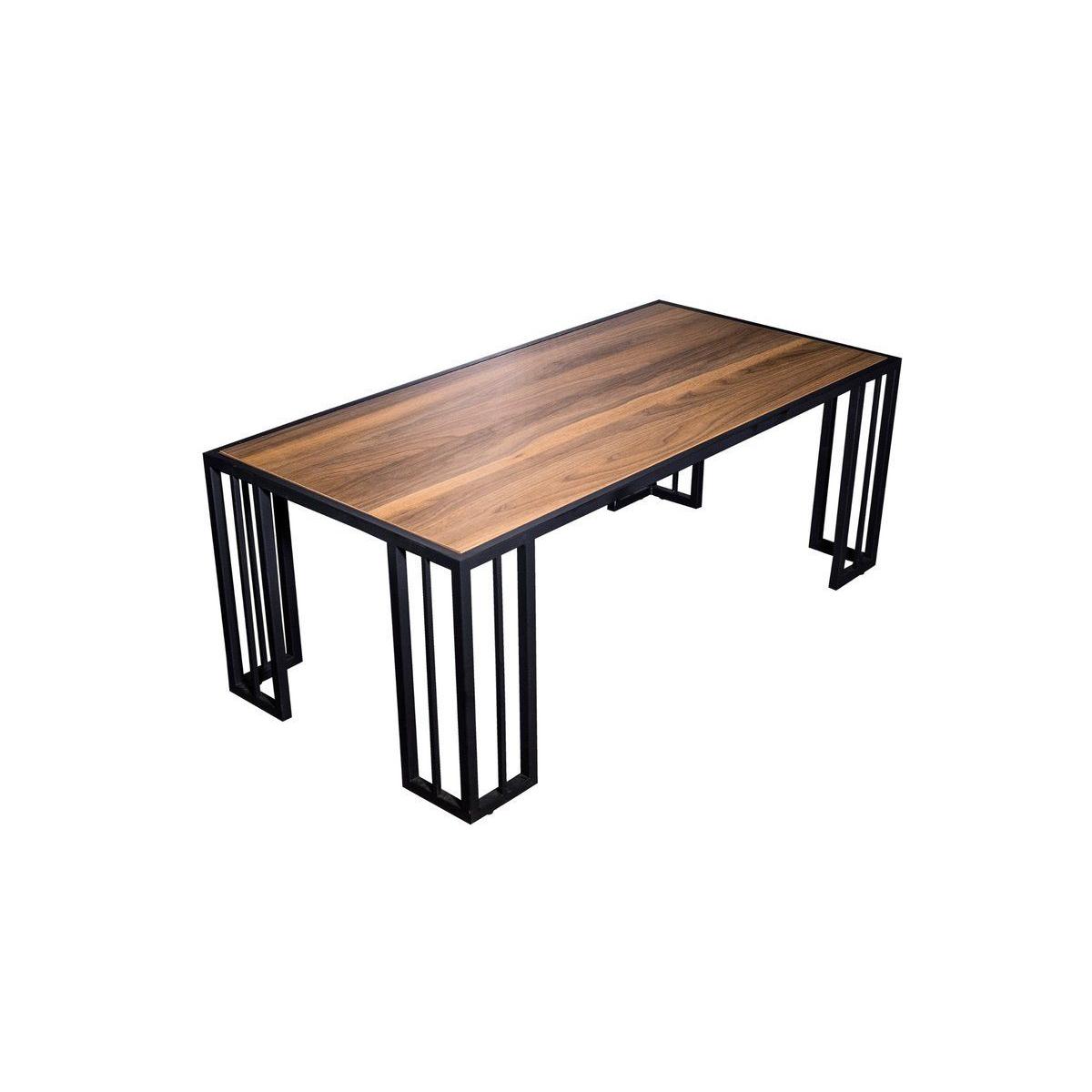 Saber Coffee Table, Dark Wood & Black – image 2