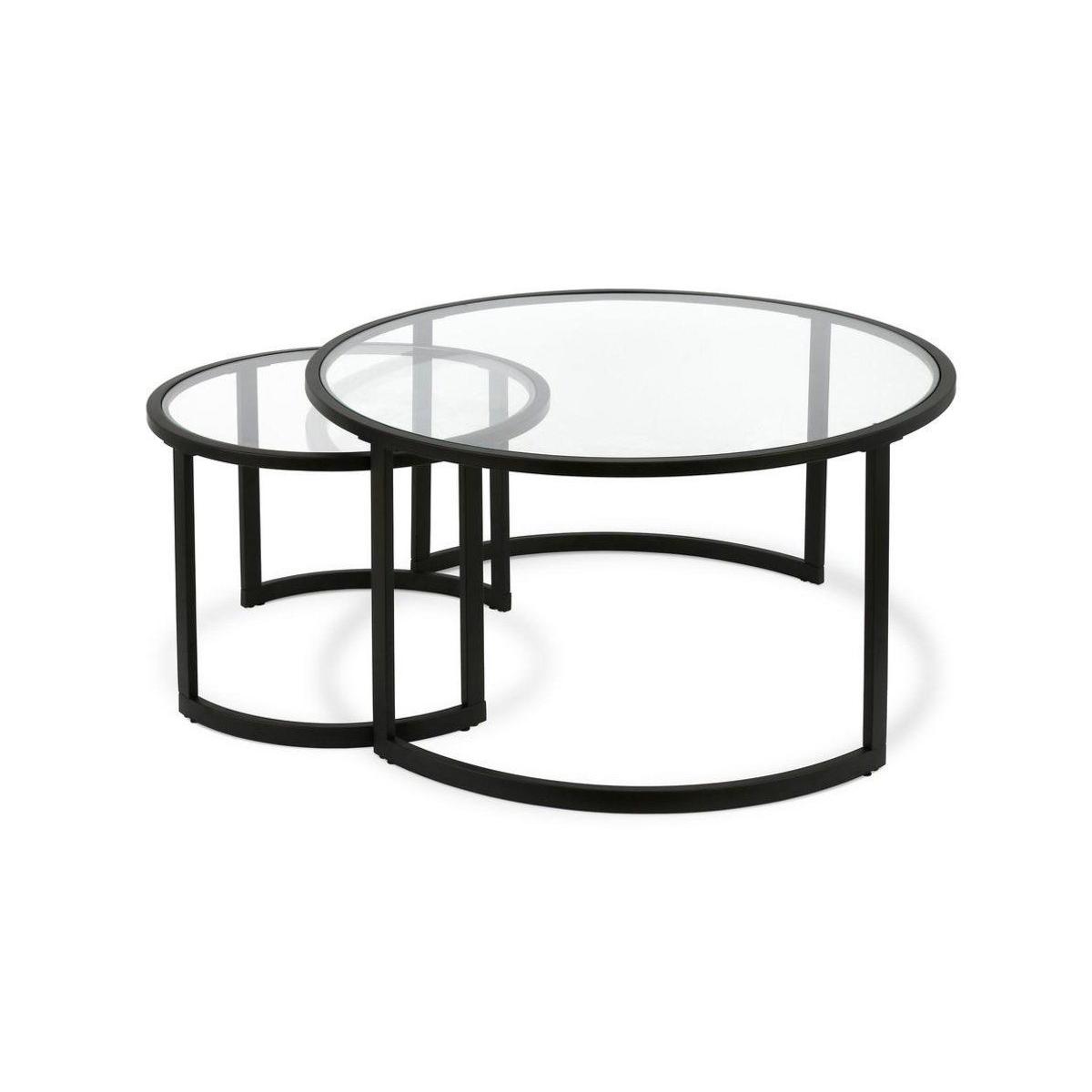 Lash 2 Piece Coffee Table, Black – image 2