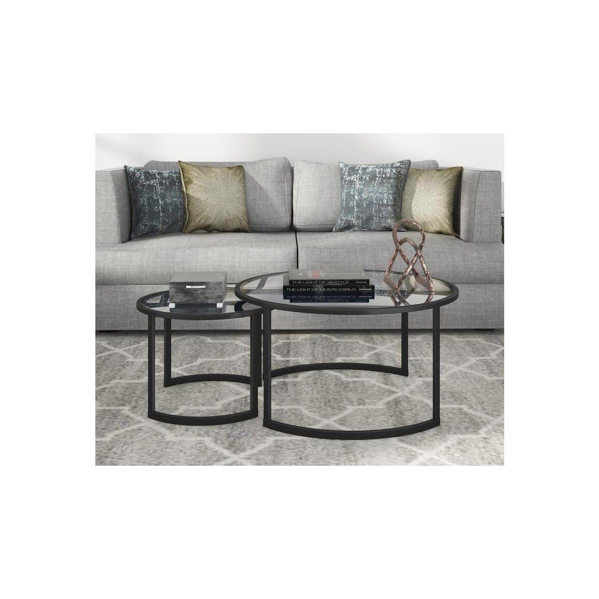 Lash 2 Piece Coffee Table, Black – image 4