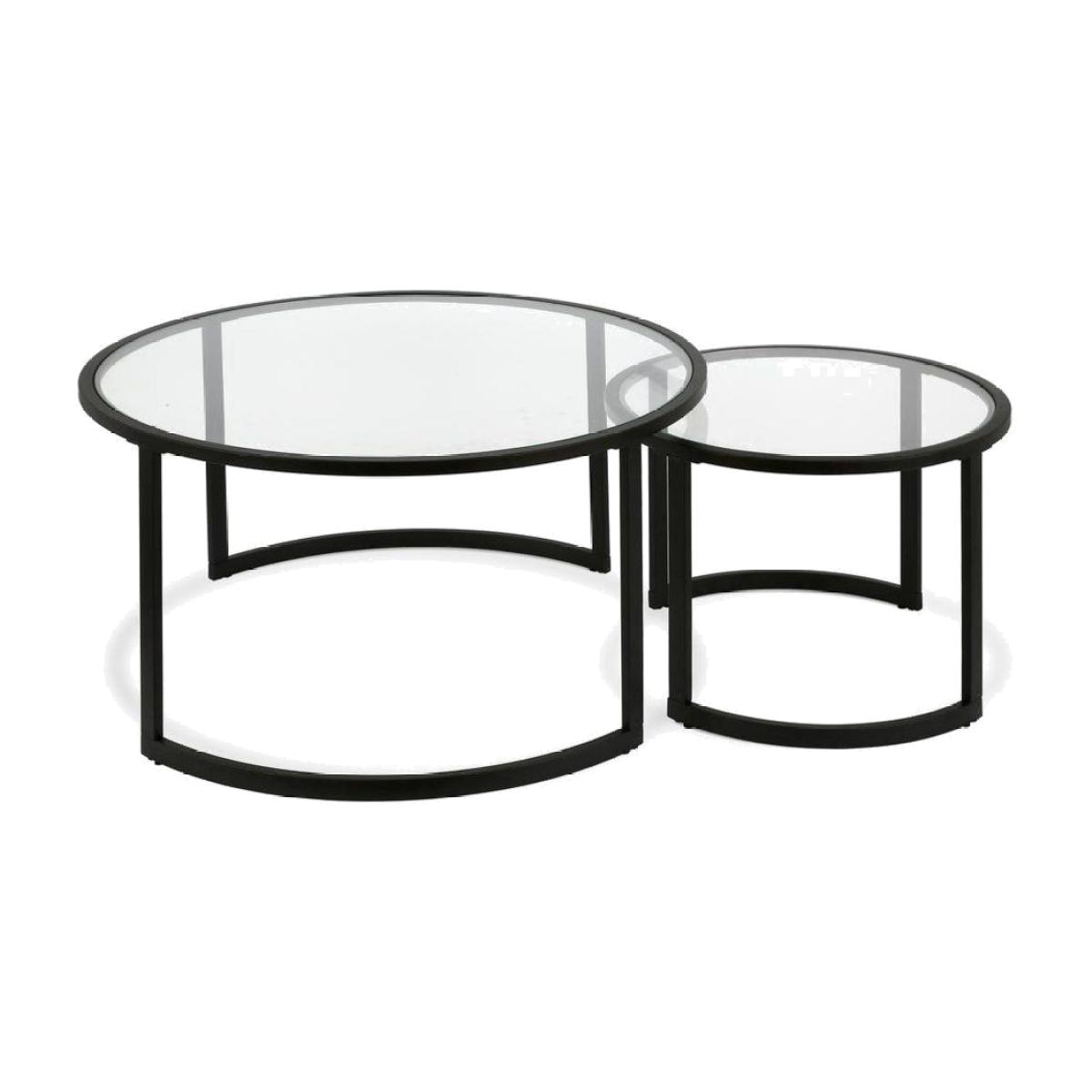 Lash 2 Piece Coffee Table, Black – image 1