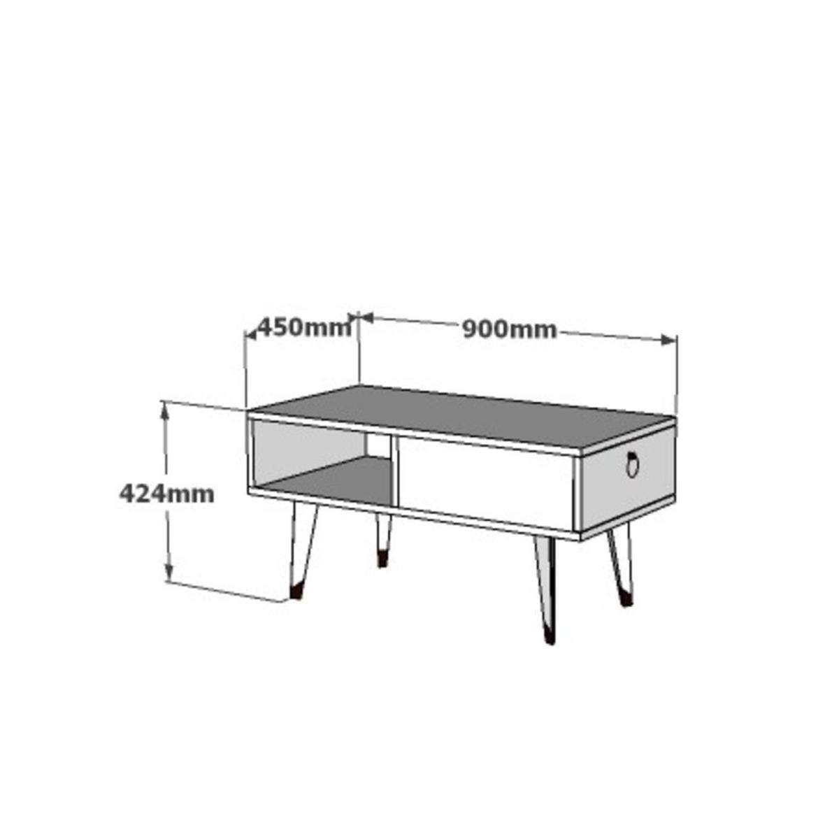 Delux Coffee Table, White & Walnut – image 3