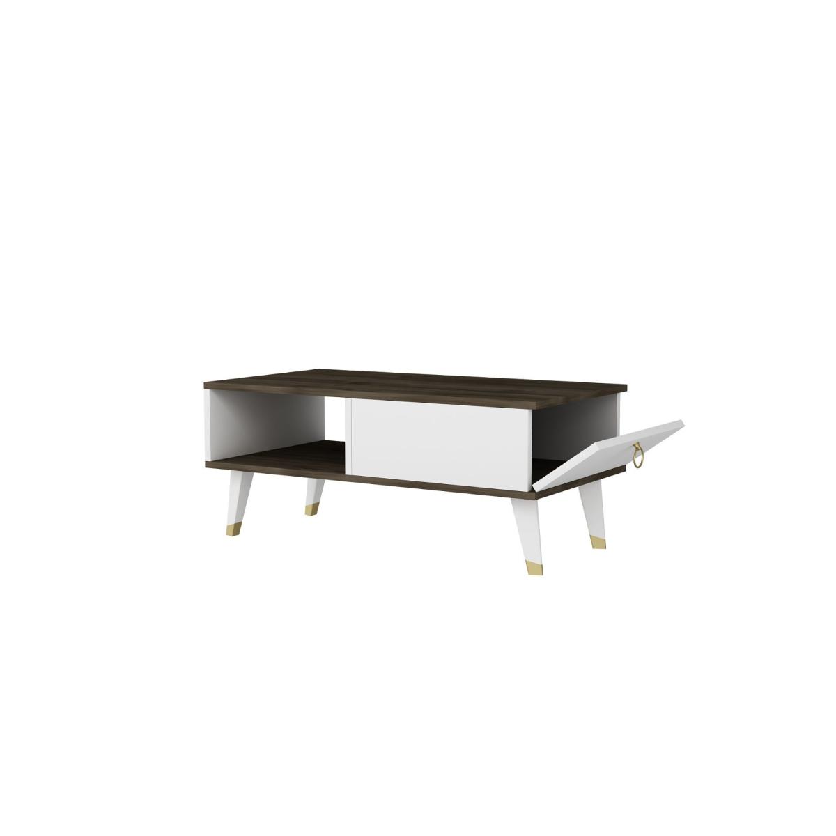 Delux Coffee Table, White & Walnut – image 7