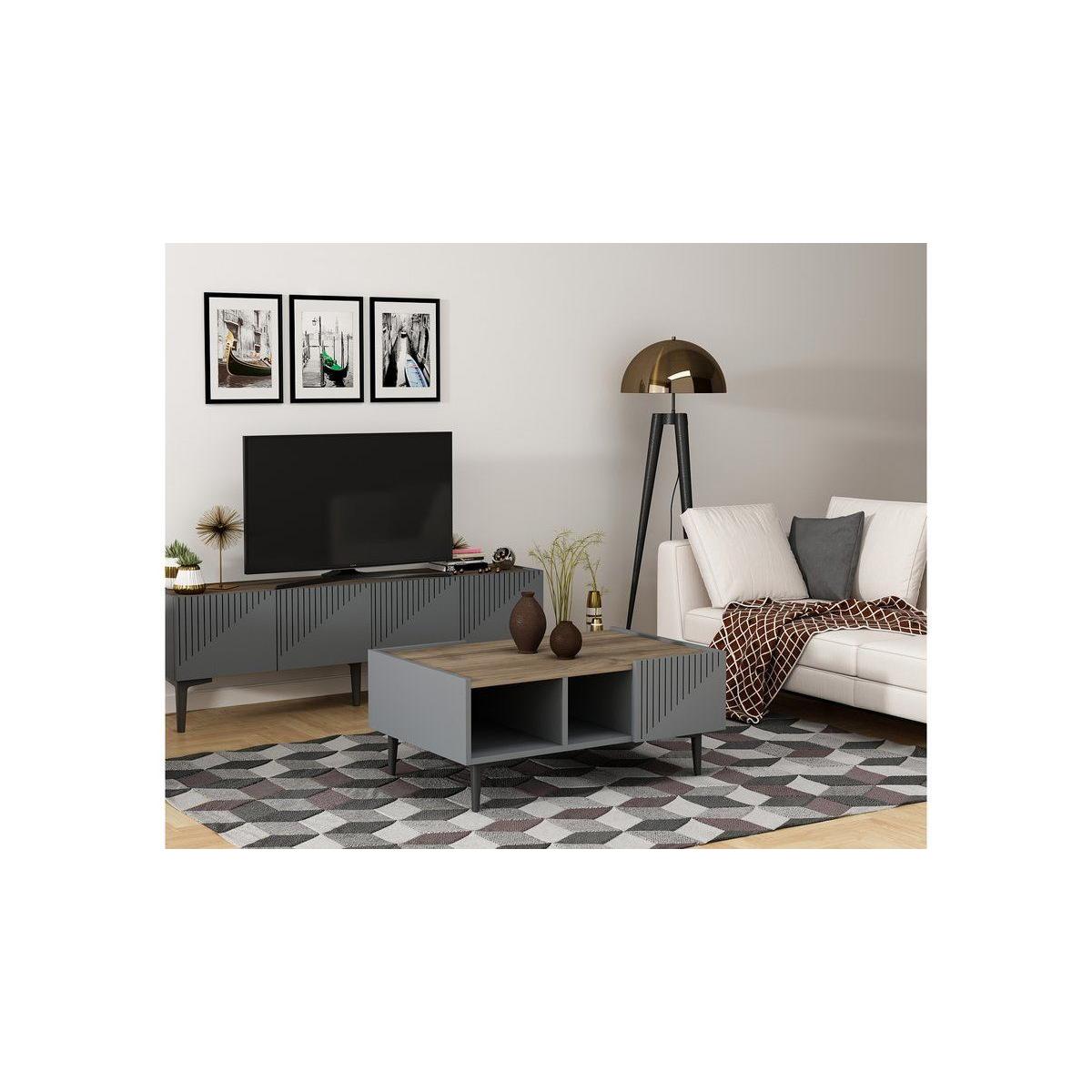 Grand Coffee Table, Dark Grey & Dark Wood – image 4