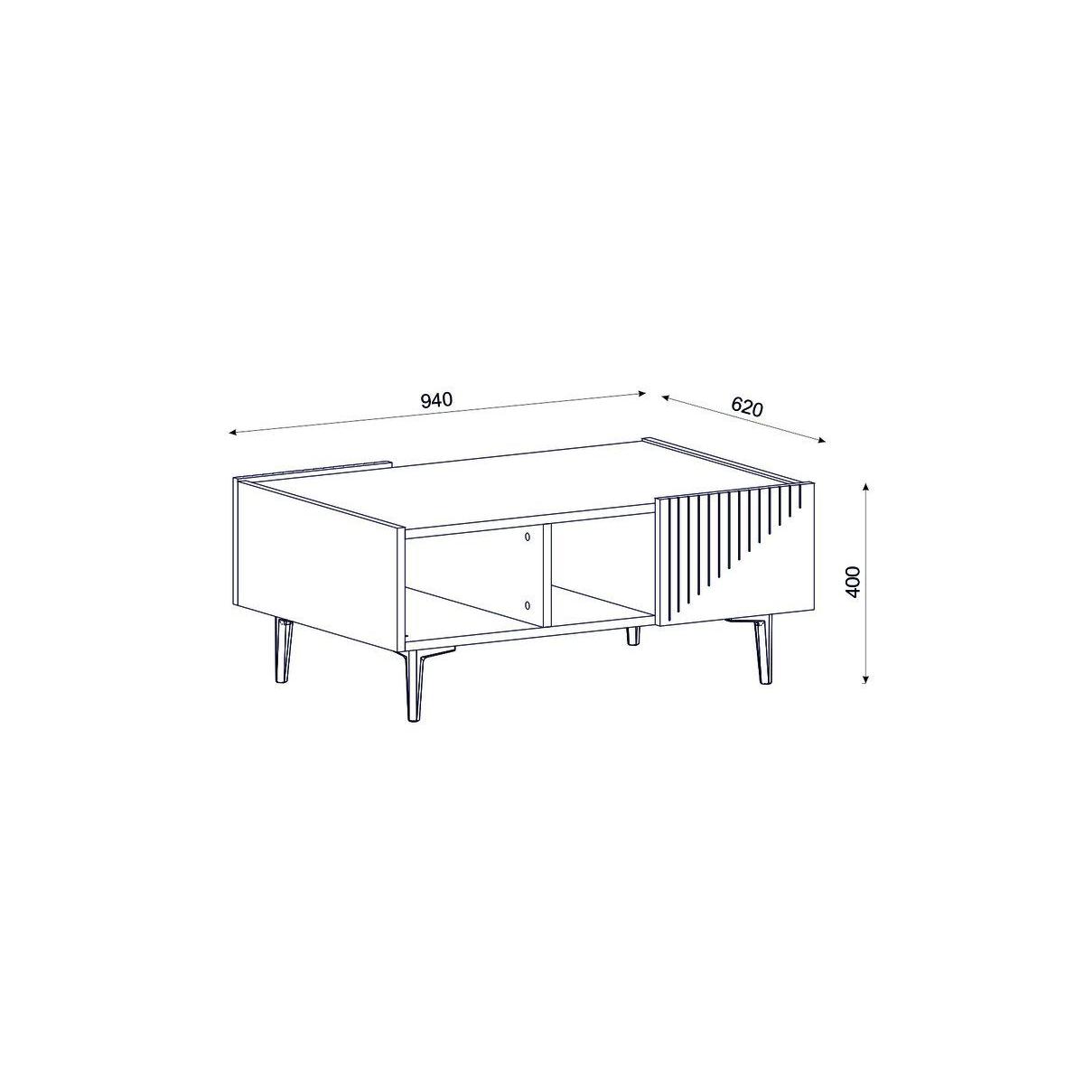 Grand Coffee Table, Dark Grey & Dark Wood – image 6