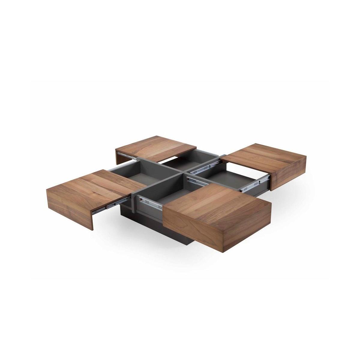 Tual Coffee Table, Walnut & Grey – image 2