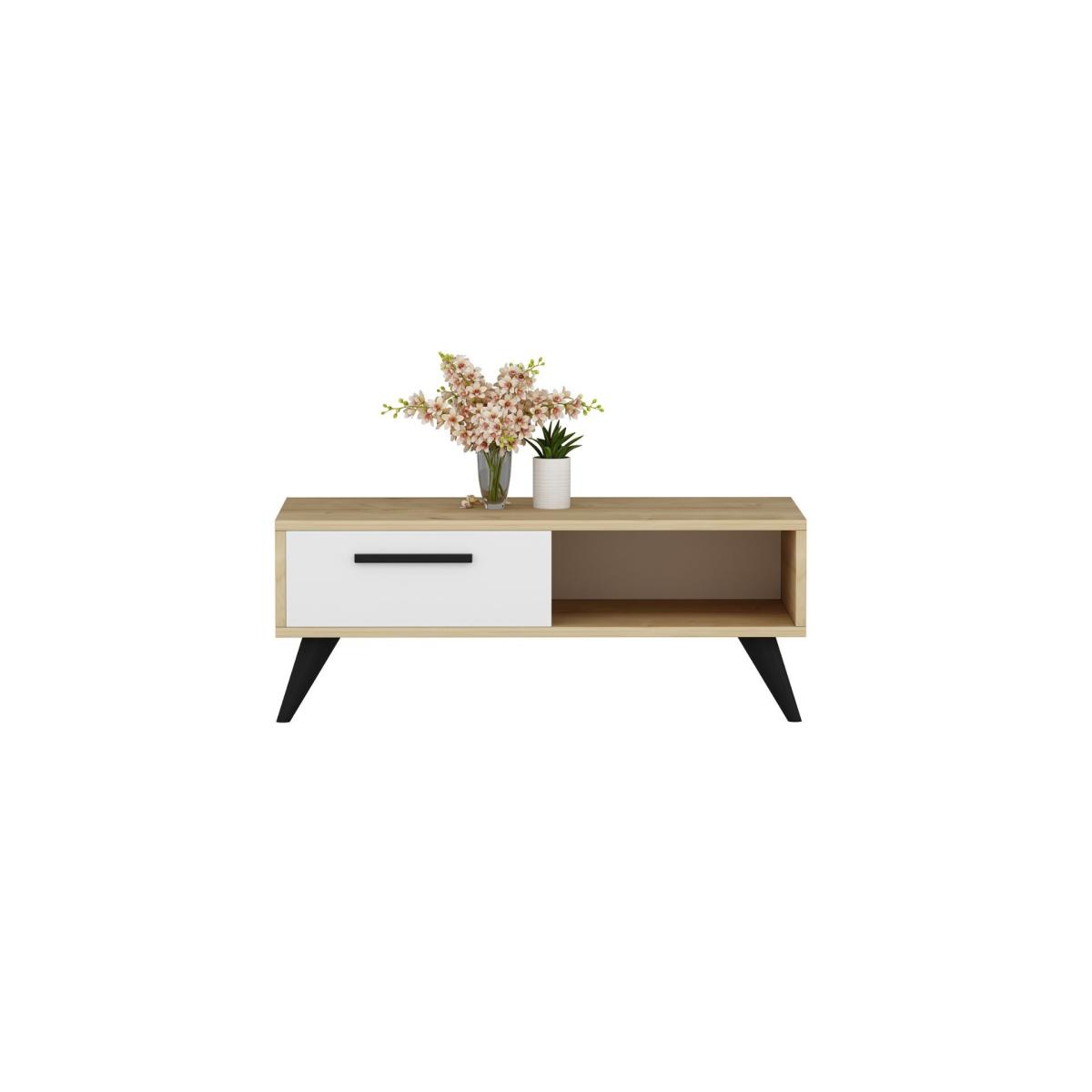 Melly Coffee Table, Oak & White – image 6
