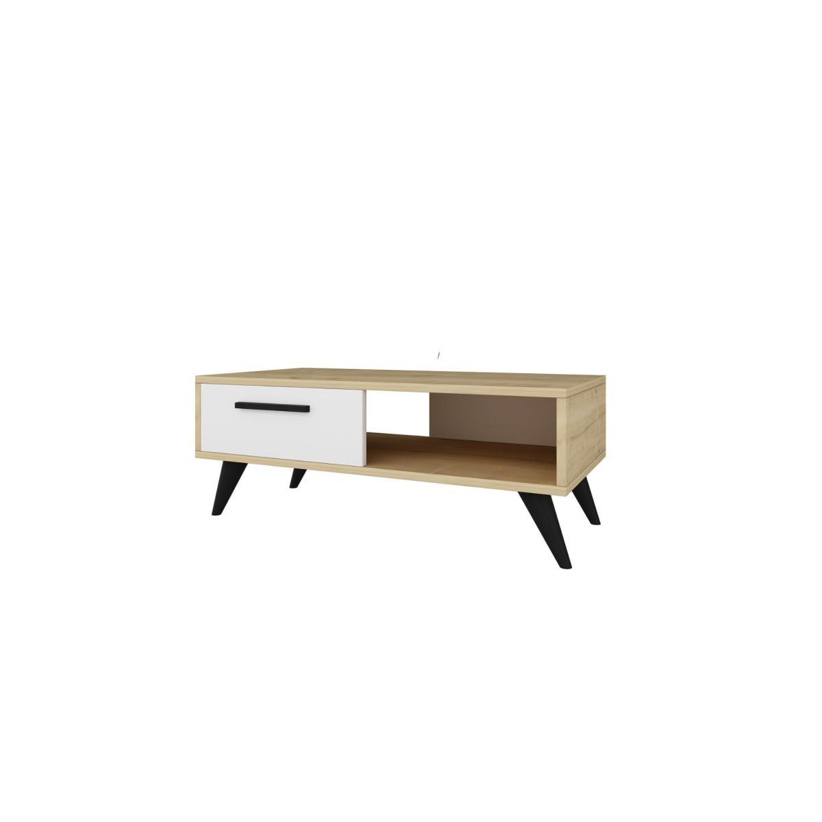 Melly Coffee Table, Oak & White – image 7