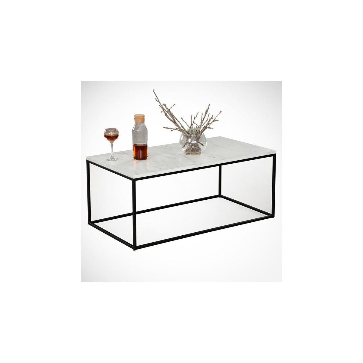 Cosco Marble Coffee Table, White & Black – image 2