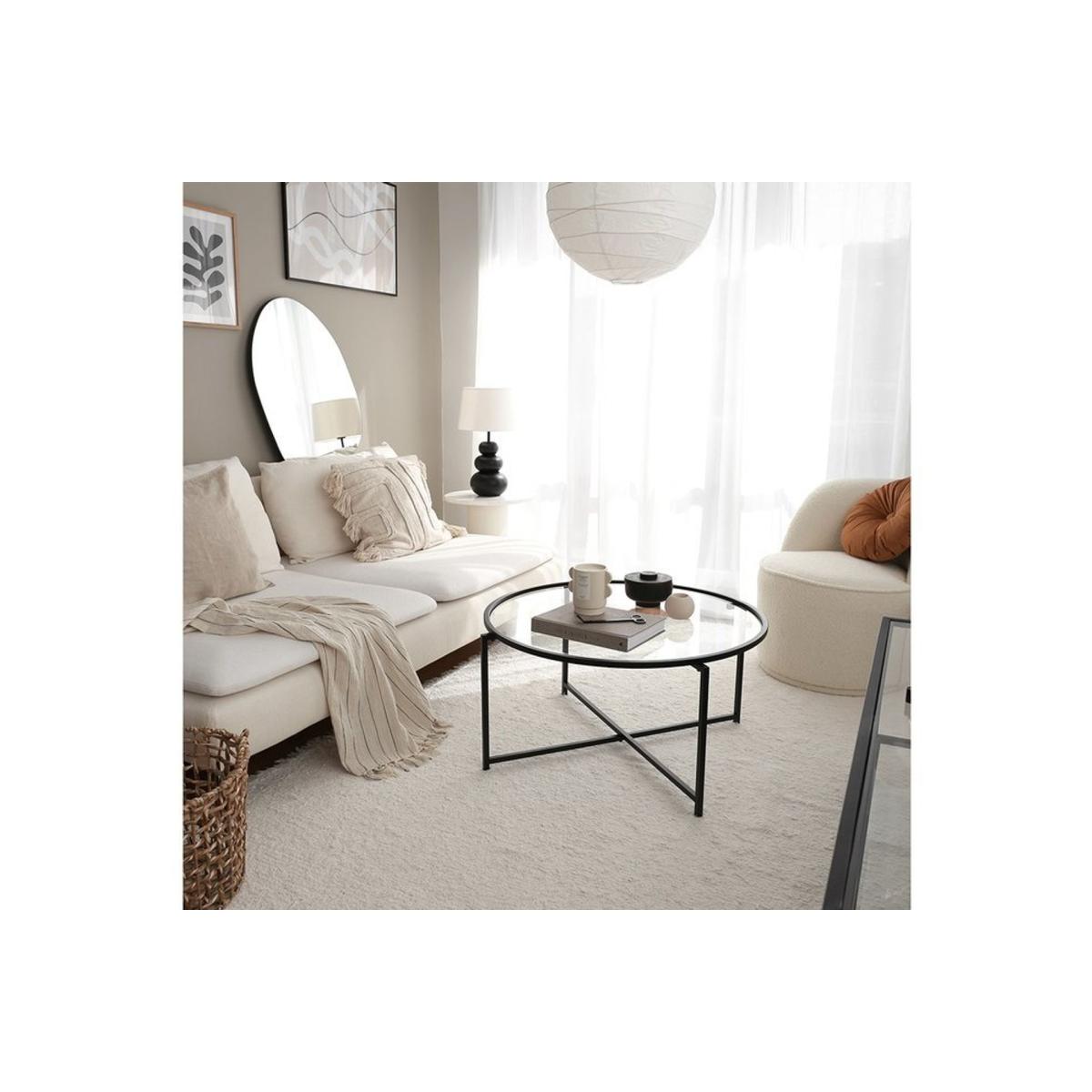 Neostyle Transparent Glass Coffee Table, Black – image 3
