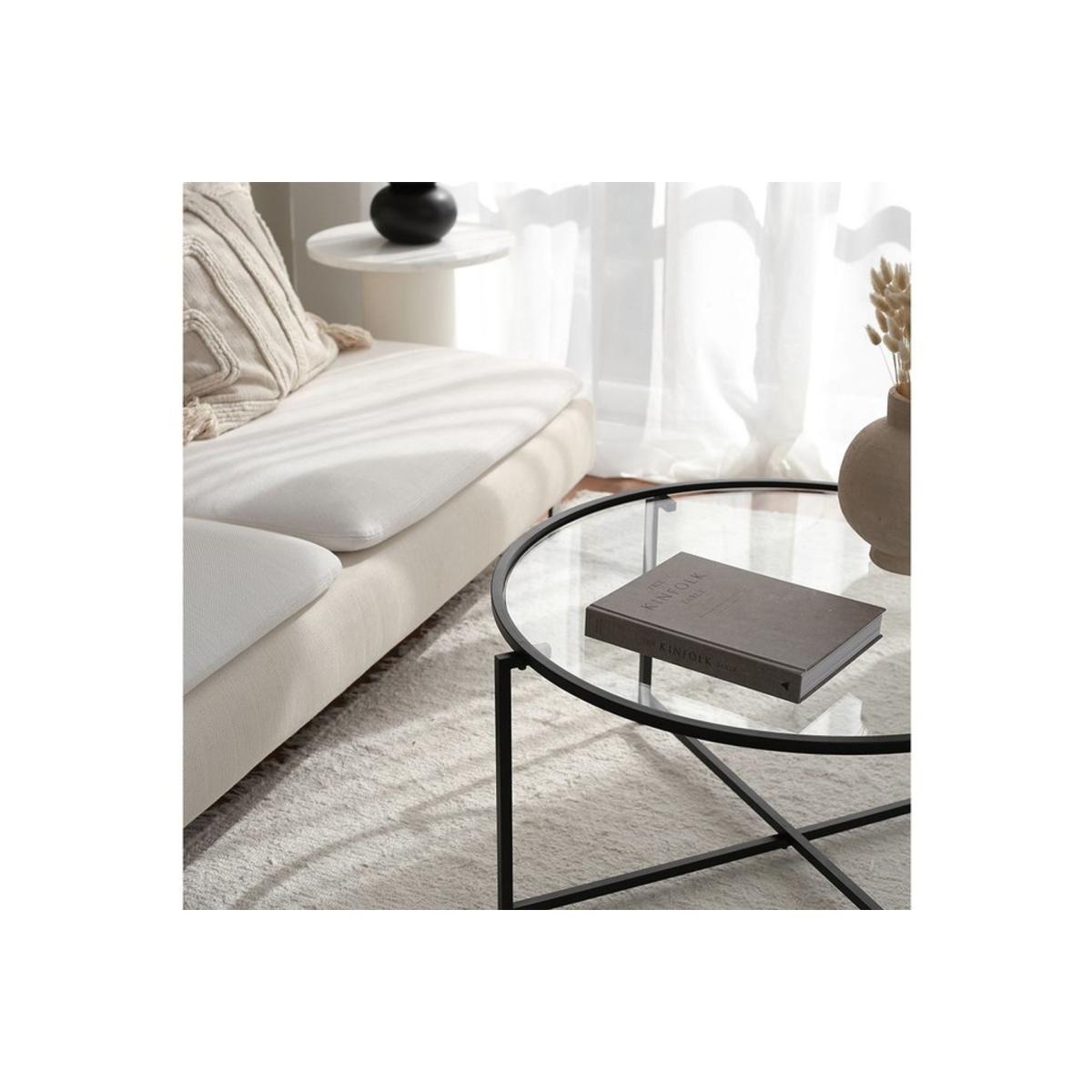 Neostyle Transparent Glass Coffee Table, Black – image 4