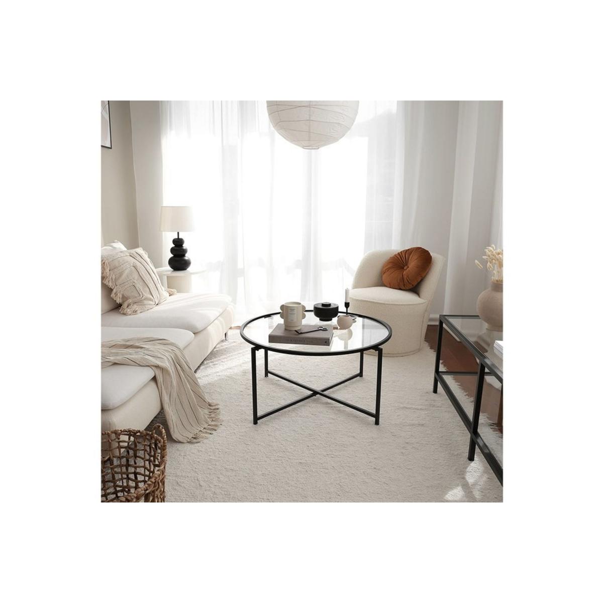 Neostyle Transparent Glass Coffee Table, Black – image 5