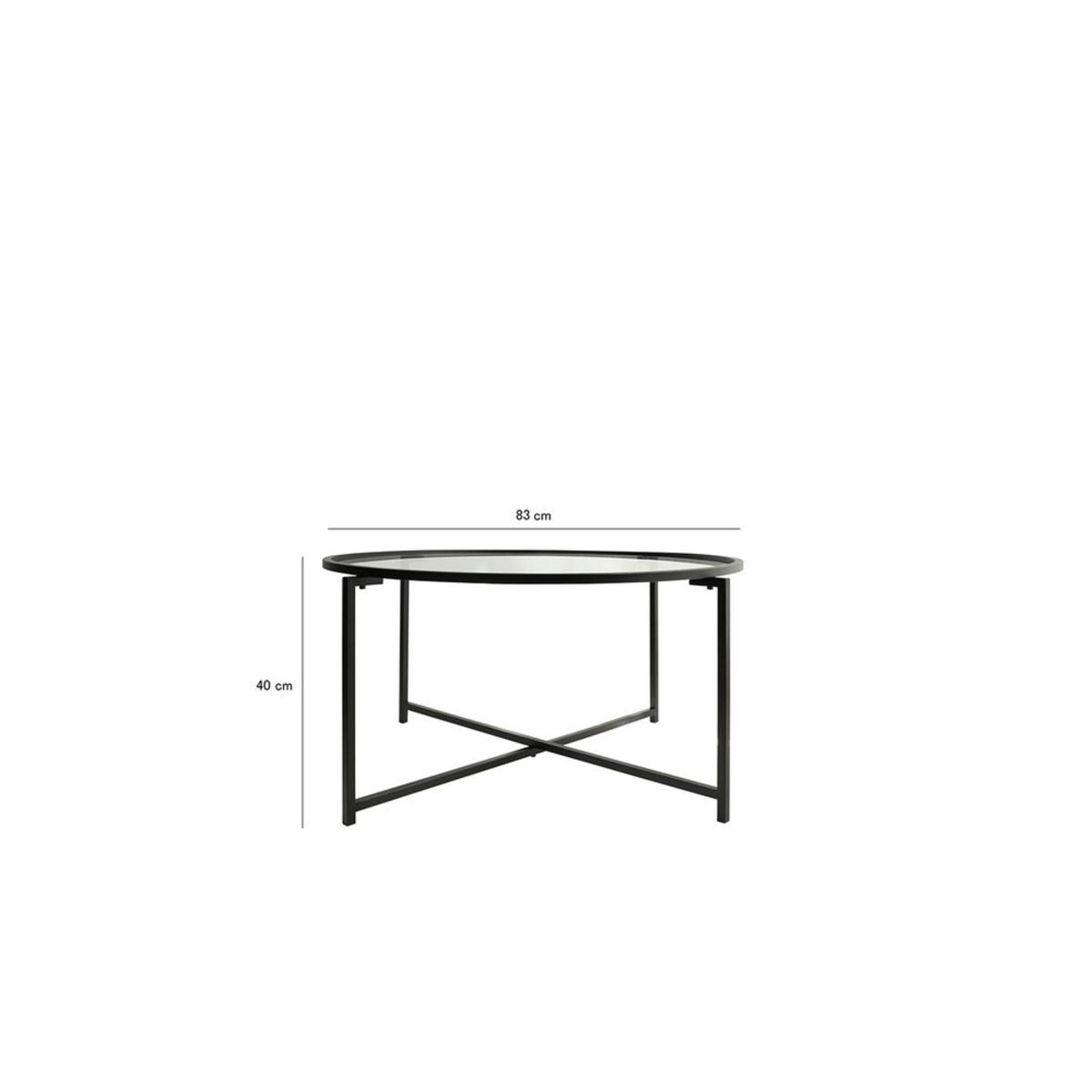 Neostyle Transparent Glass Coffee Table, Black – image 6