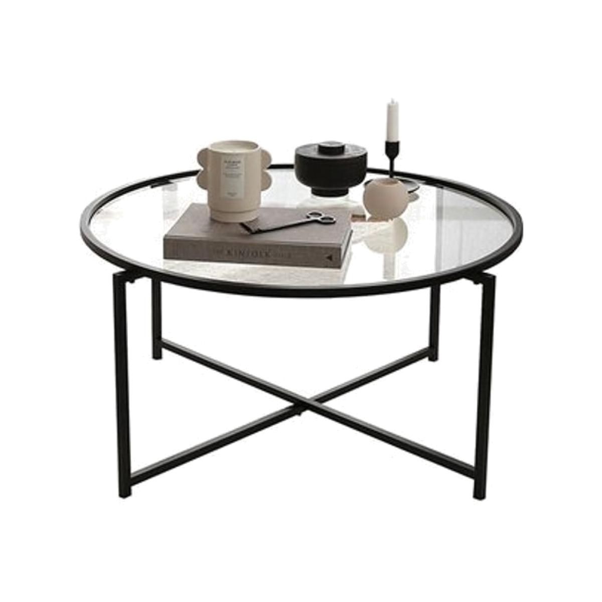 Neostyle Transparent Glass Coffee Table, Black – image 1